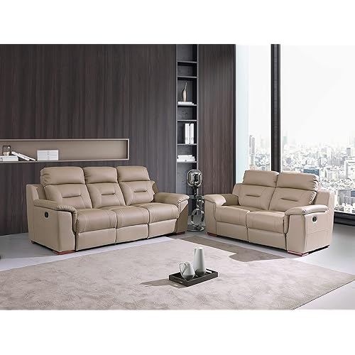 Blackjack Furniture Walker Leather Match Upholstered Reclining Living Room Loveseat, Sofa, Hazel Wood