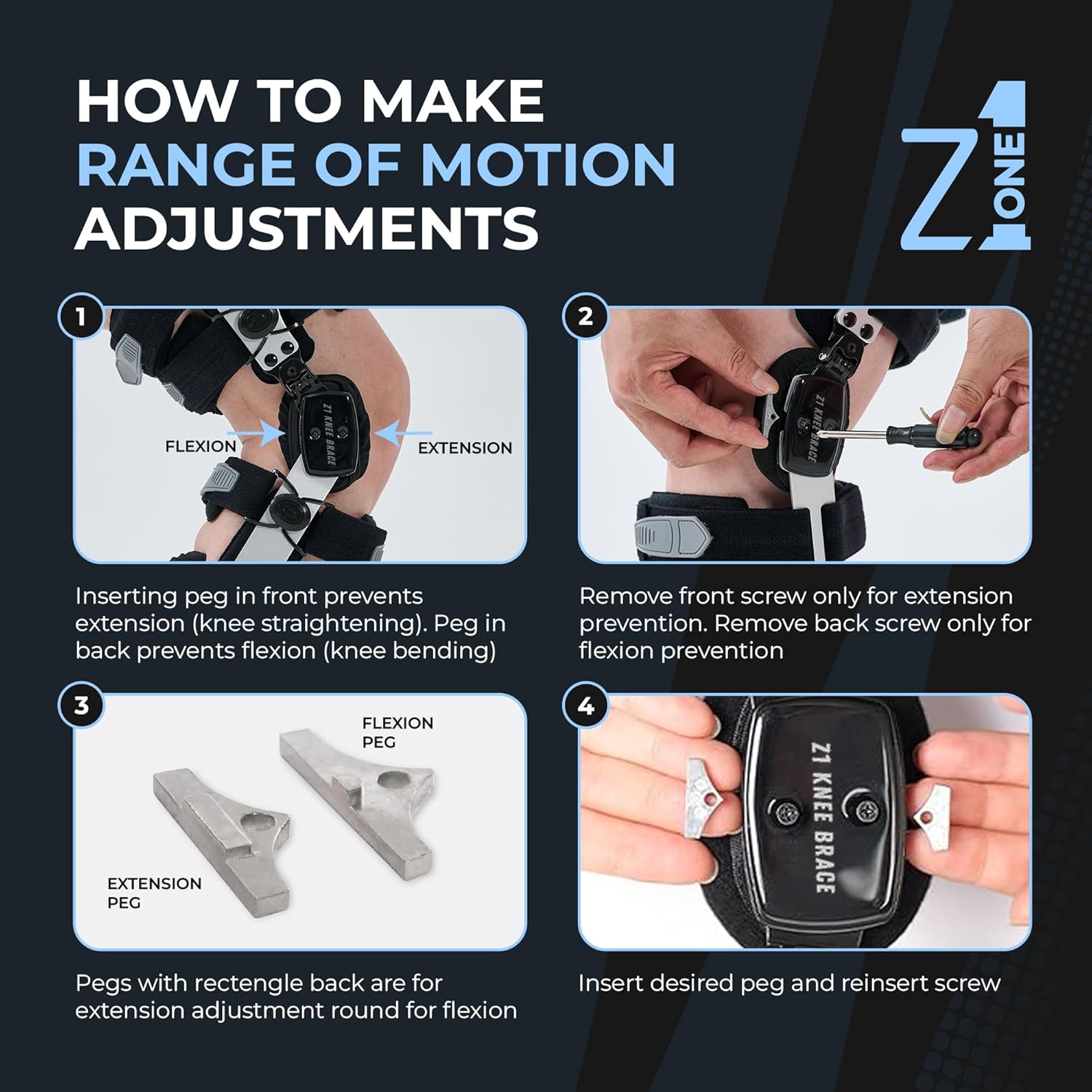 Z1 K7 Osteo Assist Double Upright OA Unloader Knee Brace for Men & Women - Mild to Moderate Knee Osteoarthritis - ACL,MCL,PCL,LCL, Meniscus Tear, Ligament/Sports Injuries - Knee Pain Support (l/Right)