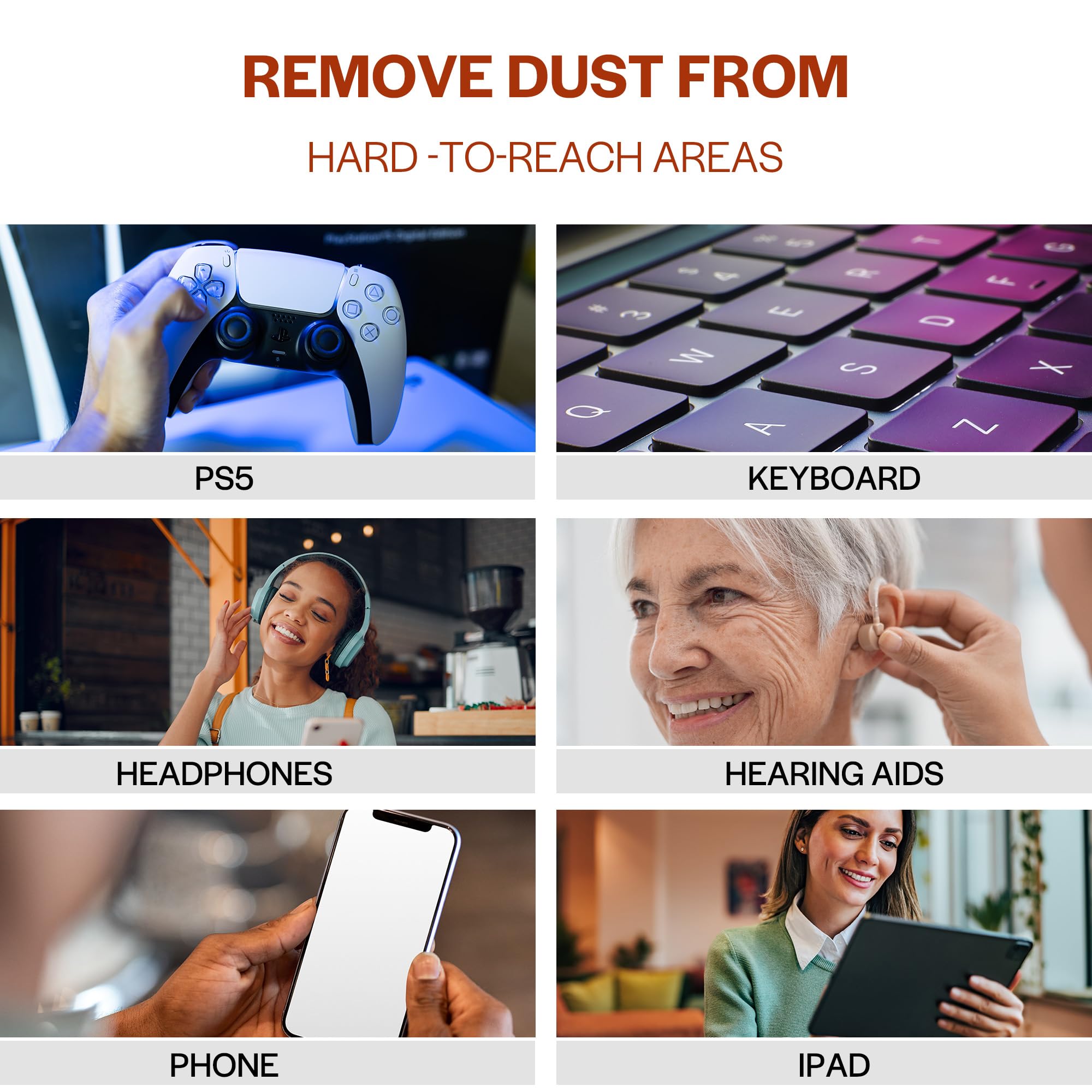 iDuster Spray de aire limpiador de teclado, aire enlatado para PS5, computadora, PC, teclado, electrónica, 3 unidades (10 onzas)