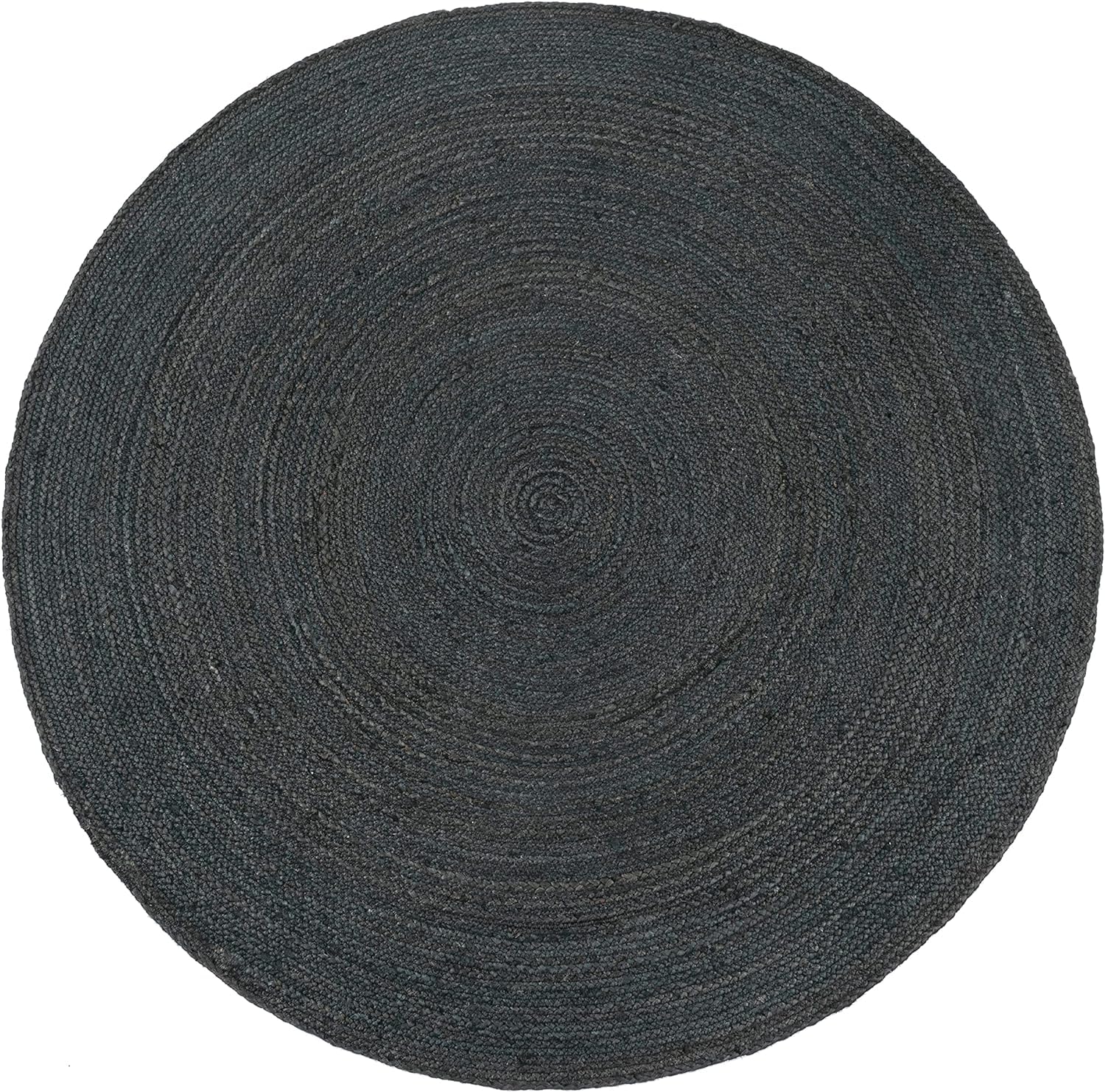 Gifiie Alfombra Redonda de Yute Natural, Alfombra de Yute - 100% Ecológica para su Salón, Comedor, Dormitorios y Cocinas Made in India. (Antracita, Redonda - (100X100) CM)