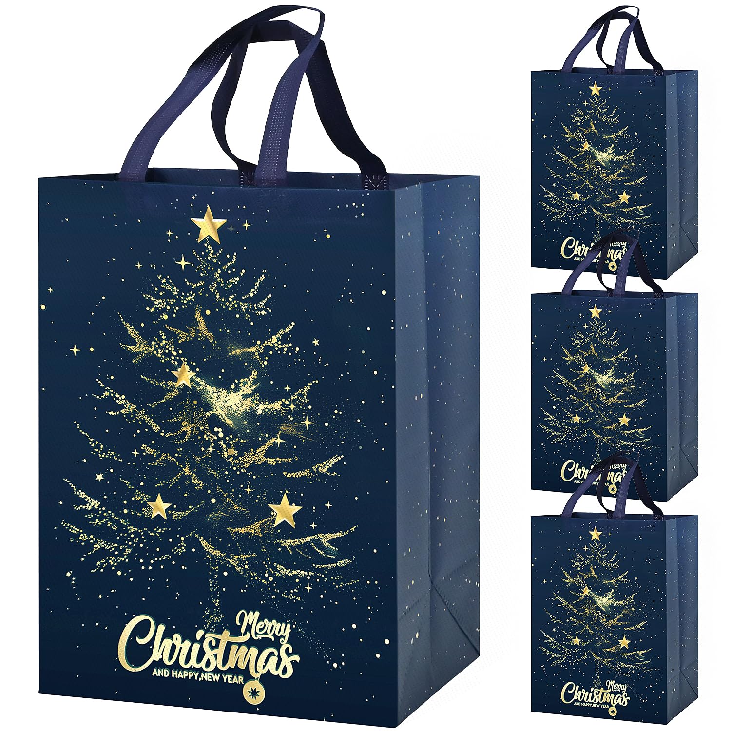 Large Christmas Gifts Bags 4Pcs,41 * 30 * 18 Christmas Presents Bags,Gold Tree Xmas bags for presents