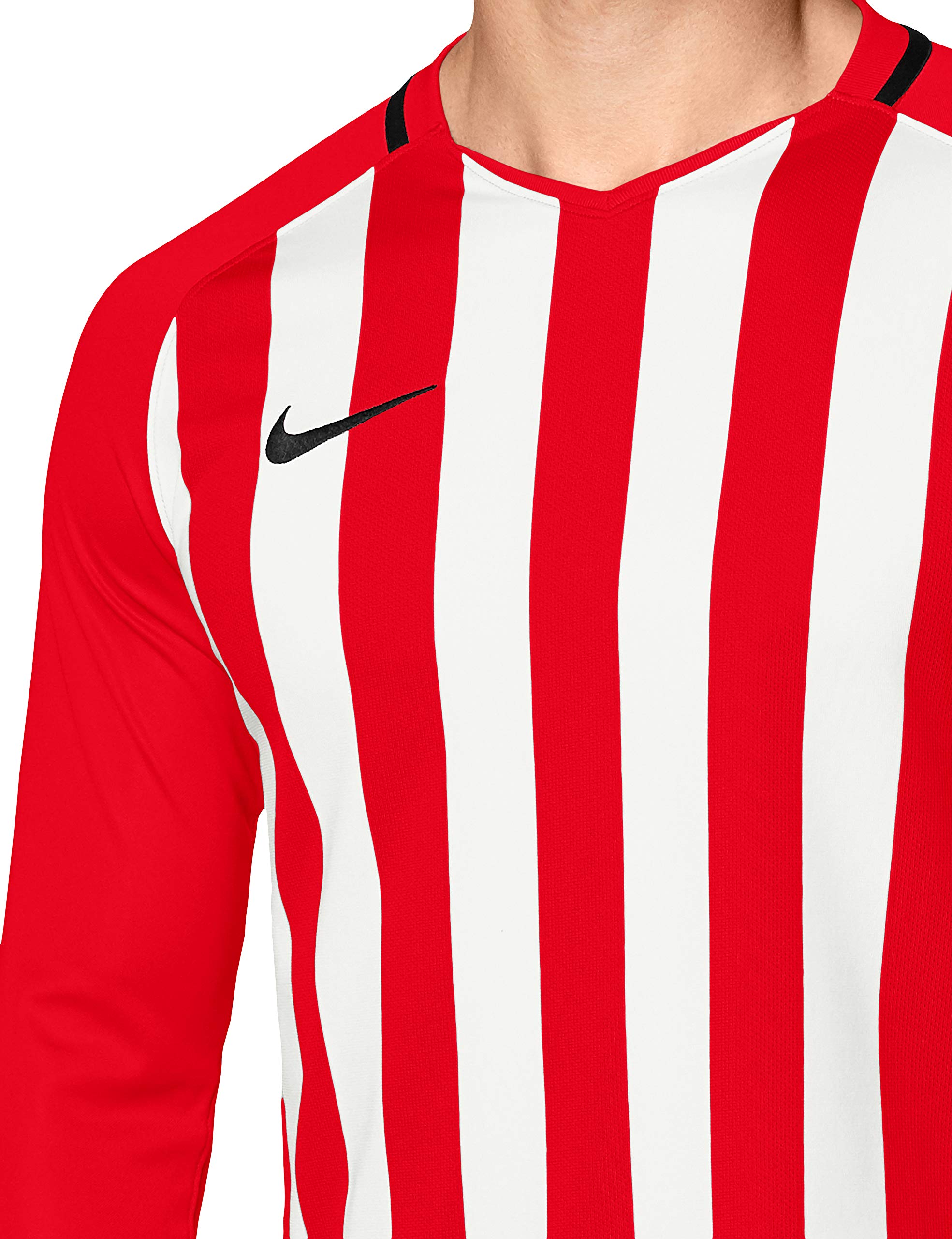 Nike Men Striped Division III Jersey LS Jersey - University Red/White/Black/Black, X-Large, XL - Image 3