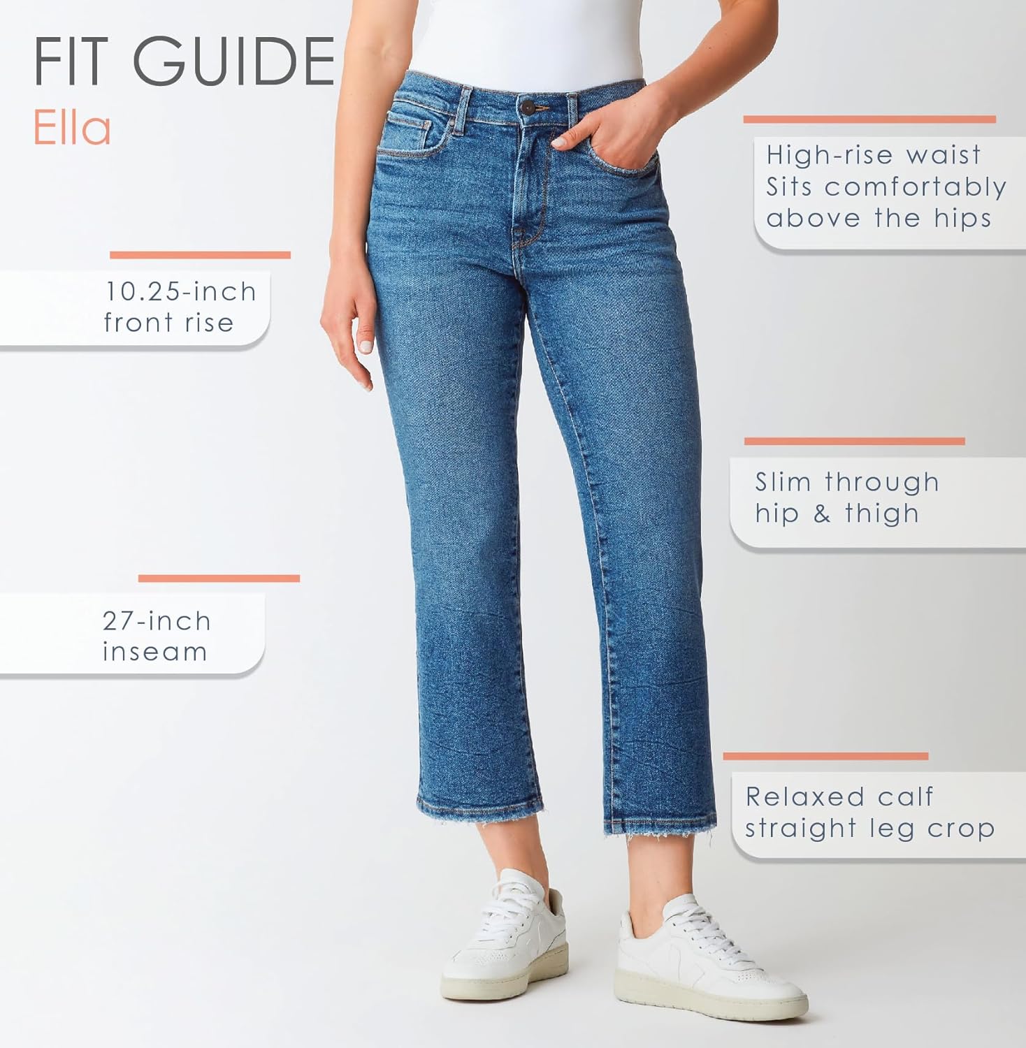 kensie Jeans for Women The Ella Vintage Luxe High-Rise Straight Leg 27-Inch Inseam Raw Edge, Sizes 0-24 - Image 4