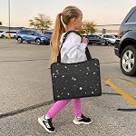 MENZOKE Kids Travel Tray, Travel Tray for Kids Car Seat with Educational Drawing Board, Tablet Holder & Cooler Cup Holder, Portable Road Trip Essentials Child's Gifts for Car Trip, Airplane, Black | Toddler Car Activities with No-Drop iPad Holder Sta