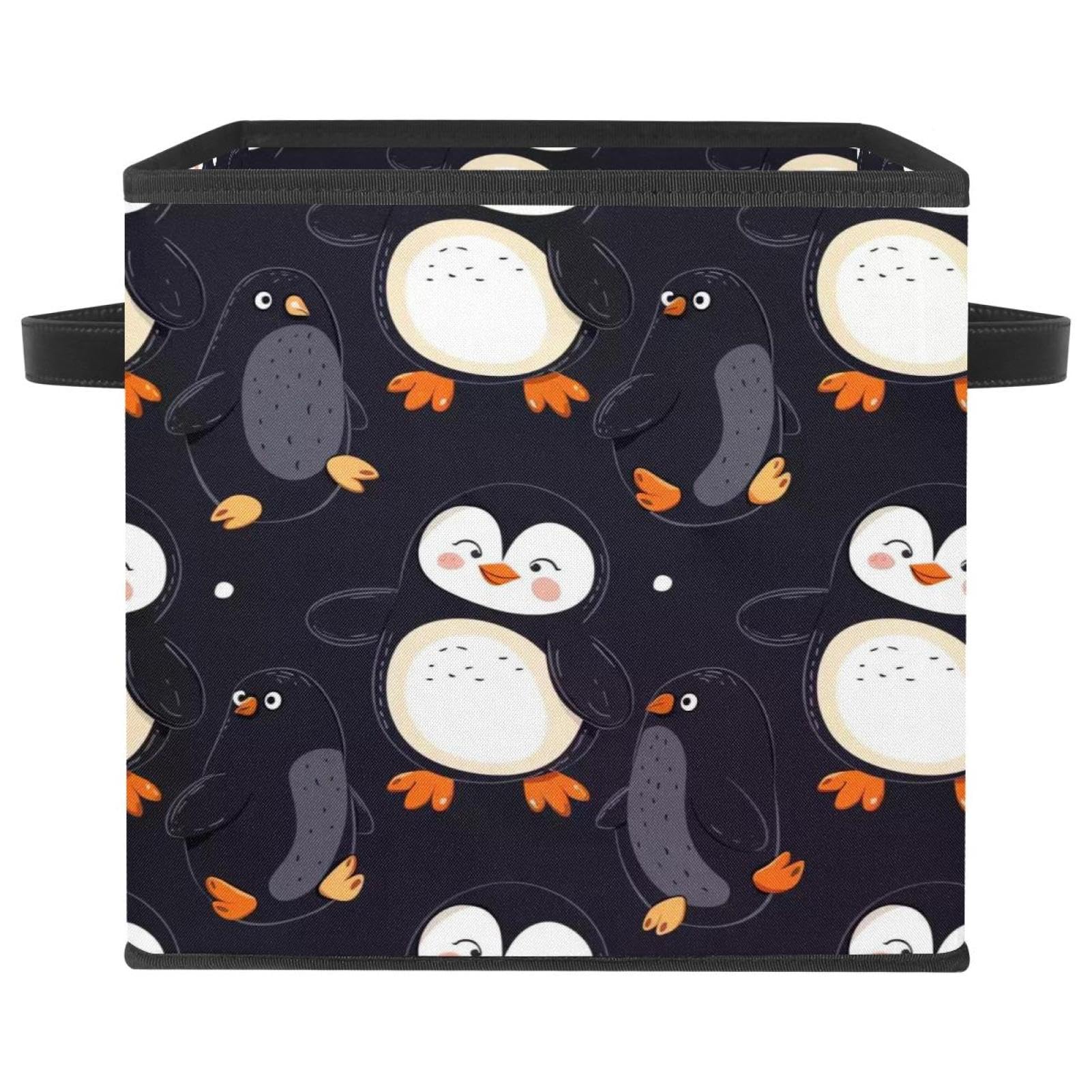 Boîte de rangement pingouin en tissu Oxford 28cm pliable pour étagère chambre enfant