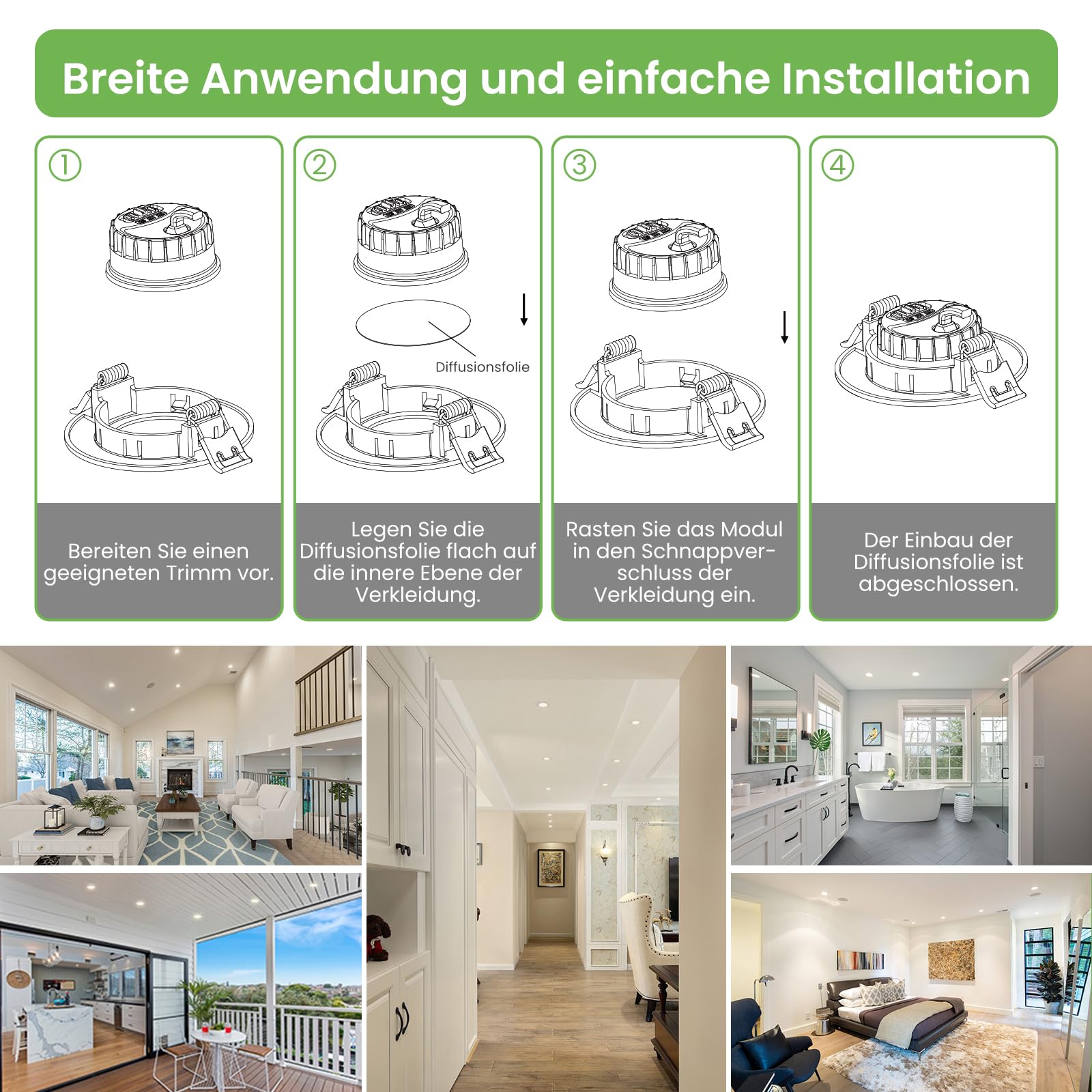 ALUSSO LIGHTING Modulo LED Ultra Piatto ø50x25mm per Faretto da Incasso, 6W 540lm 230V, Bianco Caldo Naturale Freddo Dimmerabile, Sostituisce Lampadine GU10 MR16, Impermeabile IP44, Confezione da 6