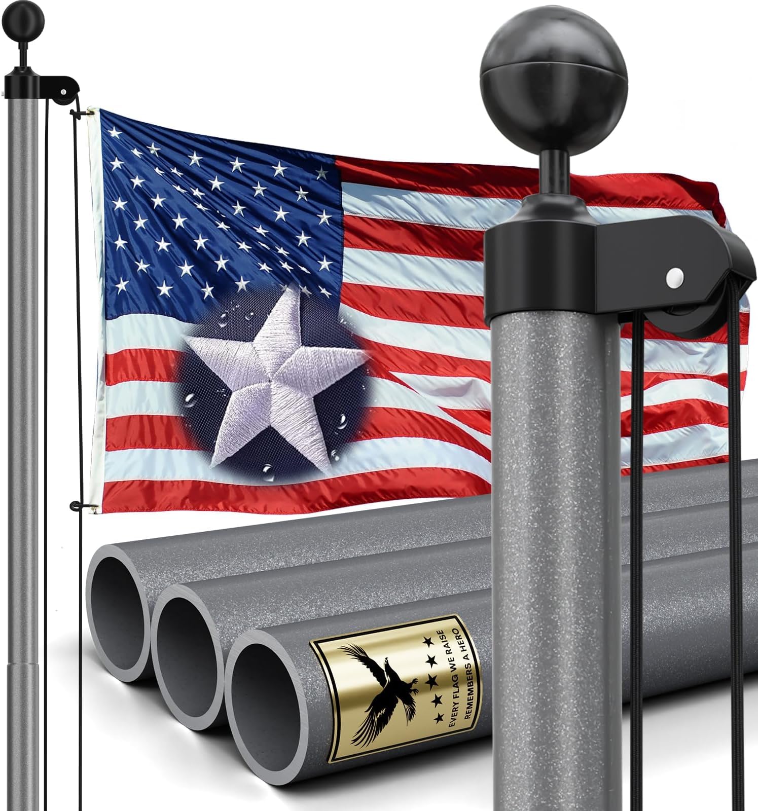 True Glory 30ft Heavy Duty Flag Pole