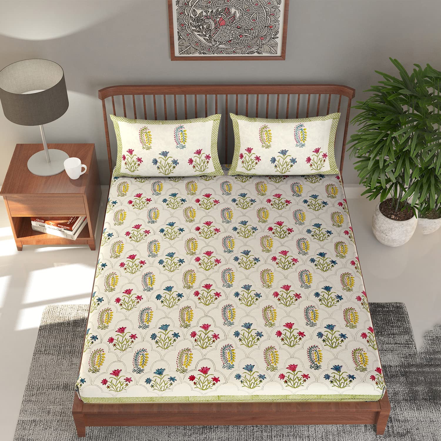 EK by Ekta Kapoor Bedsheet with Pillow Covers Gulistaan, Multi Color