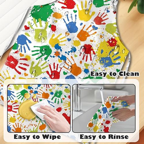 Miniatura 3 de Juego de 2 delantales para padres e hijos, delantales de cocina ajustables para mujeres con bolsillos, delantal infantil para cocinar, hornear