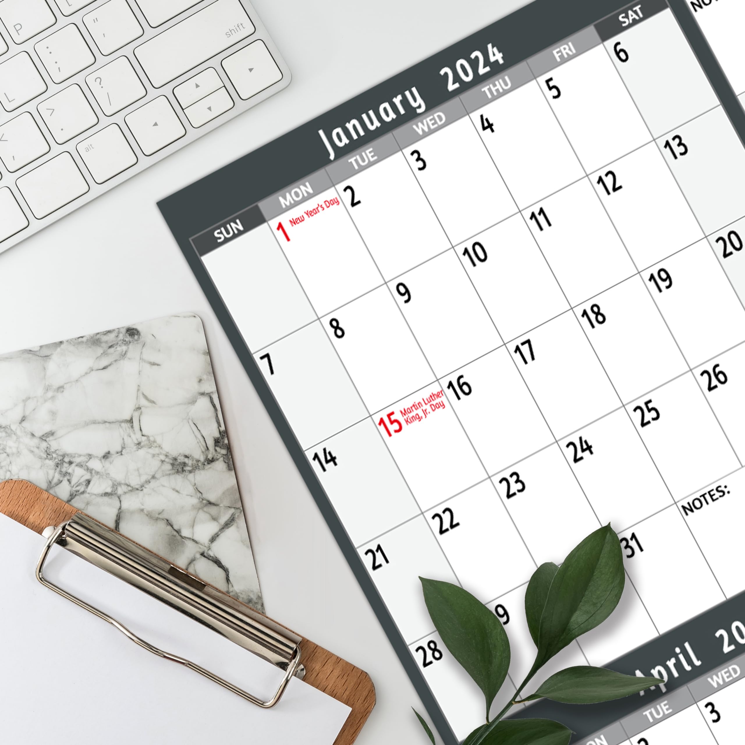 Yearly Wall Calendar 2024 - Large Yearly Calendar 2024 Vetical