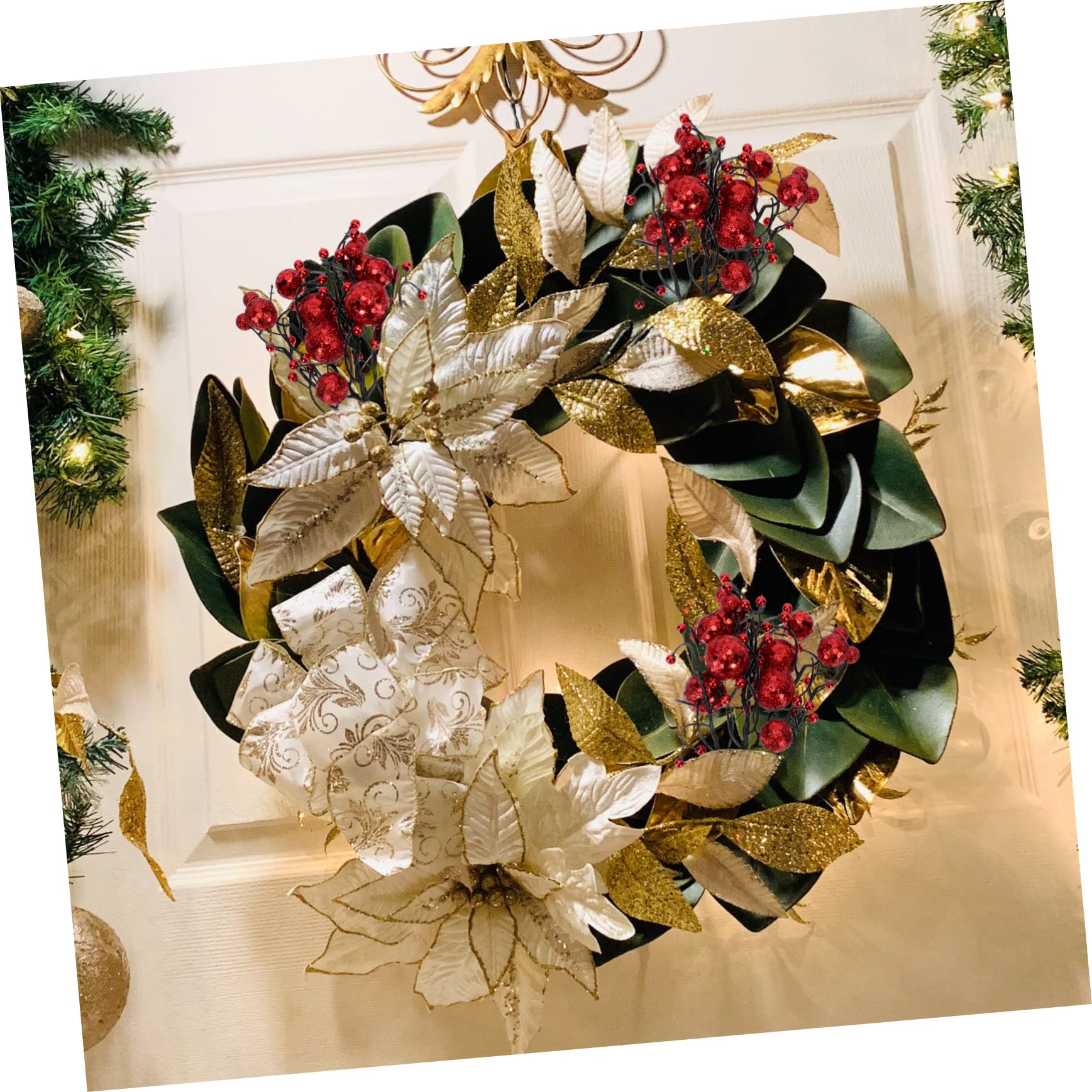 Abaodam 24piezas Ramas De Artificiales De Navidad Decoraciones para Arreglos Imitación De Frutas Accesorios para Fiestas y Decoración para Hogar y Comercio