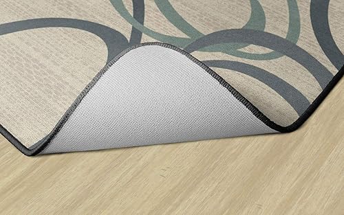 Miniatura 6 de Flagship Carpets Alfombra dúo para el hogar o la escuela, tapete de aula para niños, dormitorio de niños o sala de juegos, 4 x 6 pies, naturalazul