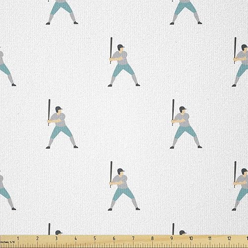 Miniatura 28 de Ambesonne The Yard, muñecas japonesas Kokeshi con estampado de flores de Sakura, estampado cultural, tela de punto elástico para ropa, costura