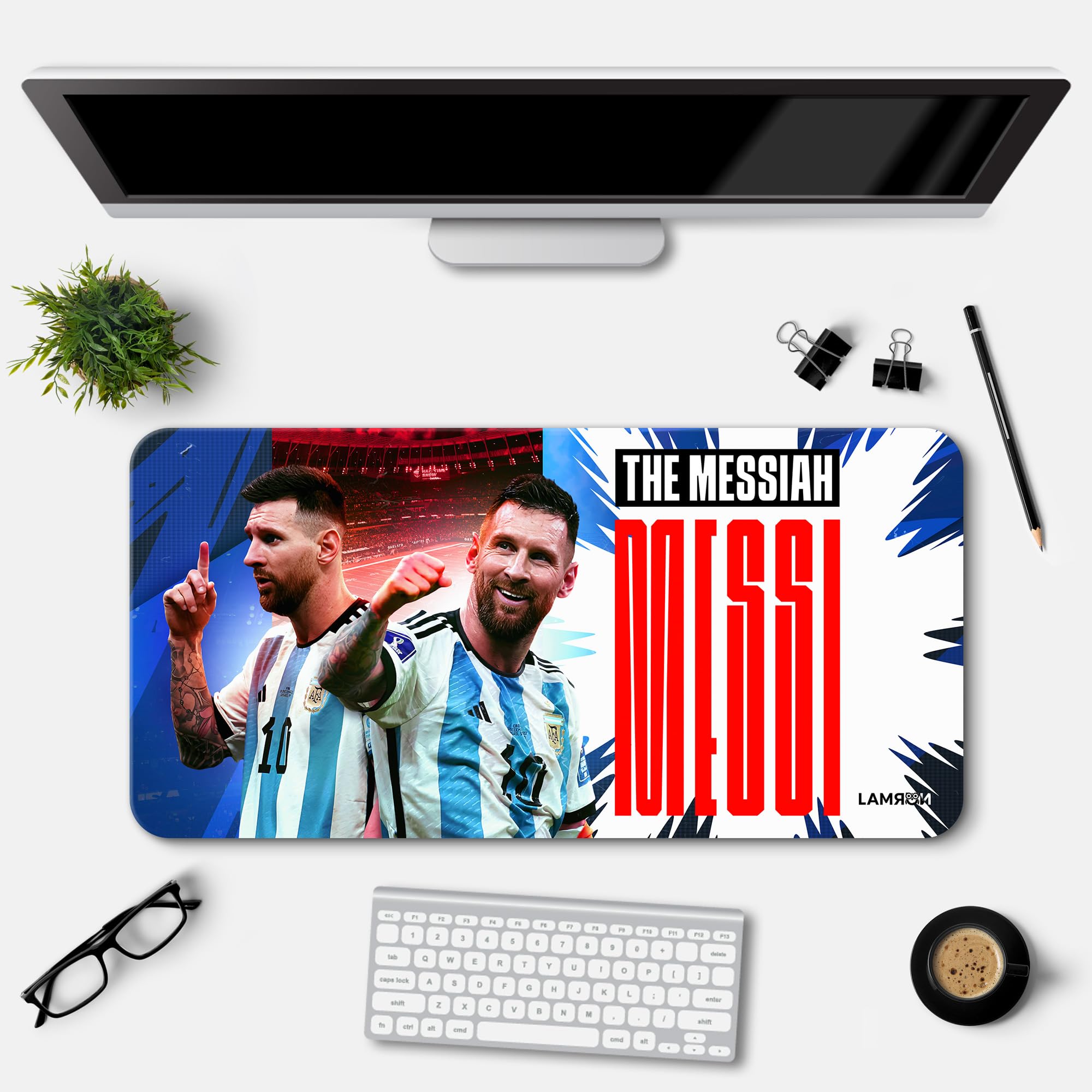 Lamron Messi Argentina The Boss Printed Desk Mat | Deskpad | Mouse Pad | Laptop Mat for Work from Home | Gaming Anime Art Mouse Pad | Computer Table Mat | Deskpad for Office Table (11 x 23 Inch) (B0D2NZQY8S) Amazon Price History, Amazon Price Tracker