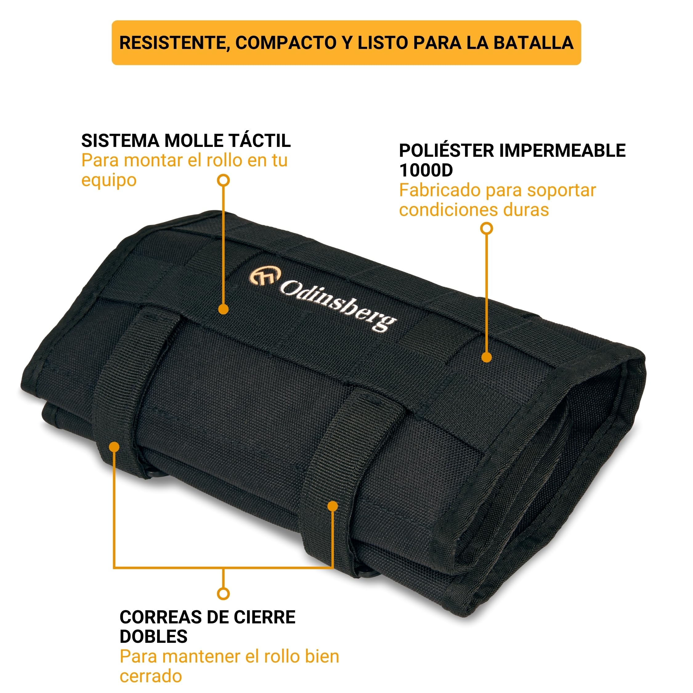 ODINSBERG Bolsa Herramientas Moto Enrollable Tool Roll - Herramientas NO Incluidas - Estuche Organizador Herramientas Bolso Porta Herramientas Moto para Motos Enduro MX - Kit Portaherramientas Vacia