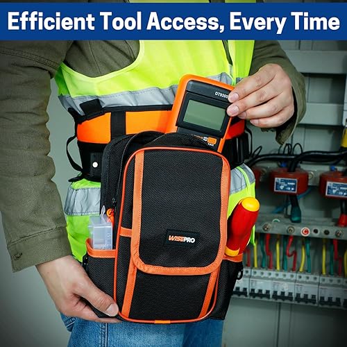 Miniatura 5 de Bolsa de herramientas para electricistas con cremallera, bolsa de herramientas para técnicos 1680D con asa, bolsa de herramientas de electricista