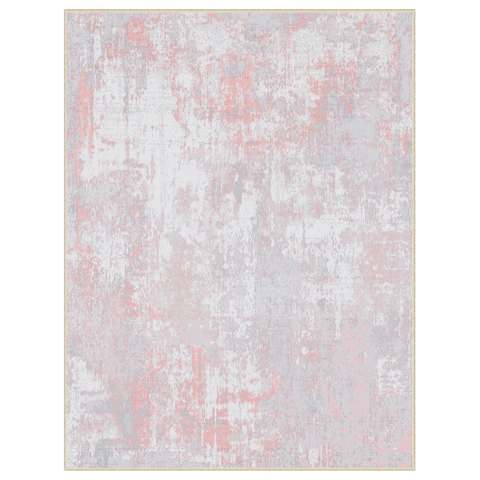 INOVADAY Abstract Living Room Rug 200x300 cm Washable Pink/Grey