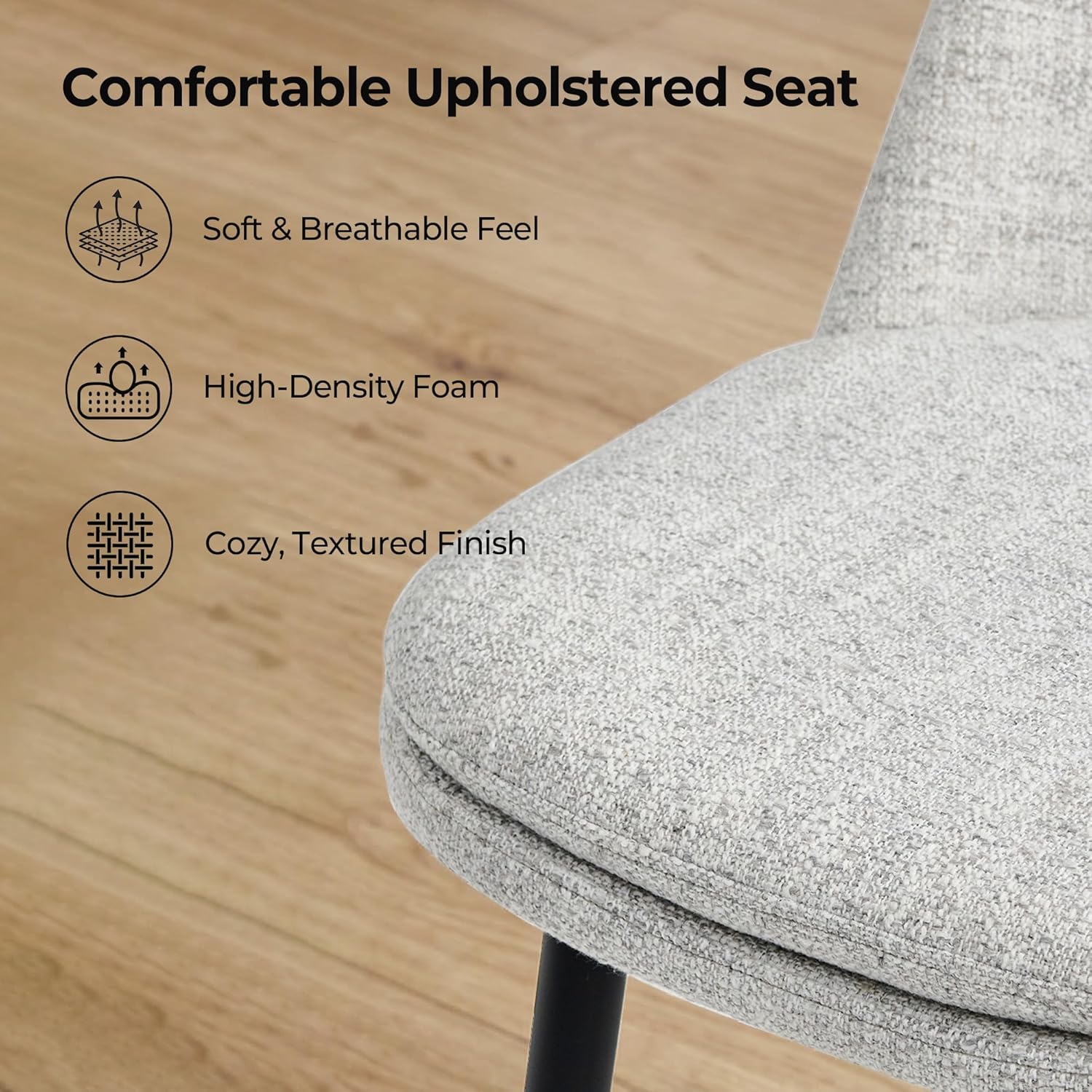 CHITA Swivel Bar Stools, 27.2" Counter Height Bar Stools Set of 2, FSC Certified Upholstered Modern Counter Stools, Metal Legs, Fabric, Light Grey (Multi-Colored)