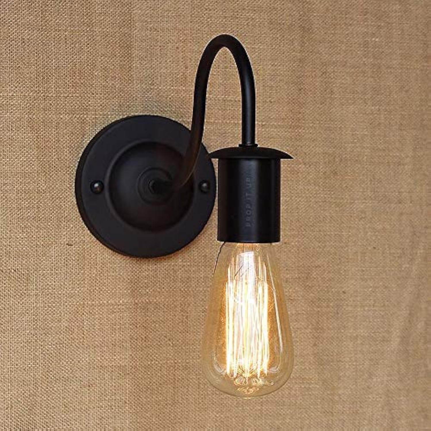 Prop It Up 30712 4 Watts Round Wall Light, Black , Metal