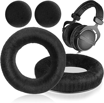 DT990 DT770 Ear Pads - Replacement Ear Cushion Pads Earpad Compatible with beyerdynamic DT990 / DT880 / DT770 PRO Headphones Black