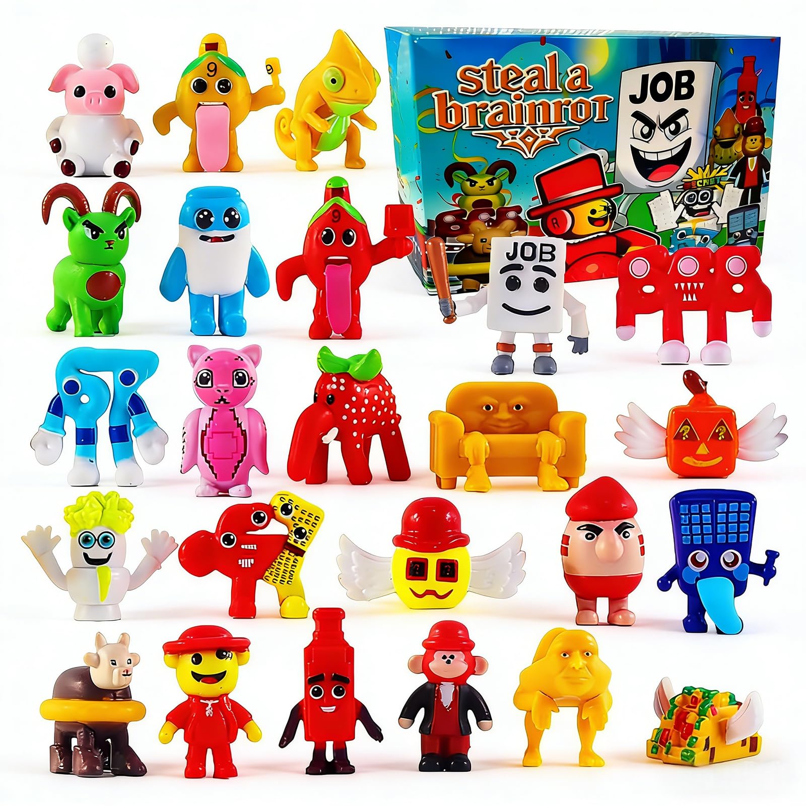 Whaikin 24PCS Steal A Brainrot Action Figures Set with Box,Funny