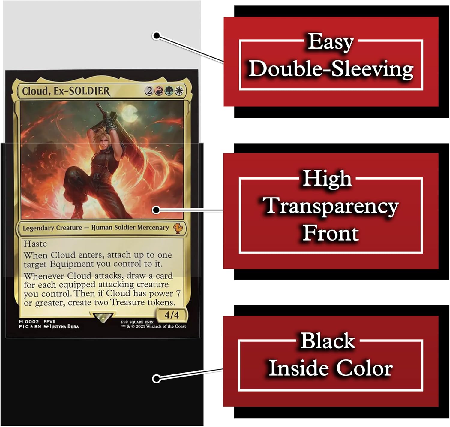 Anime Mercenary Soldier Card Sleeves 100 Pack – Compatible with MTG & TCGs – Perfect for Cloud Final Fantasy Commander Decks – Premium Card Game Sleeves for Magic