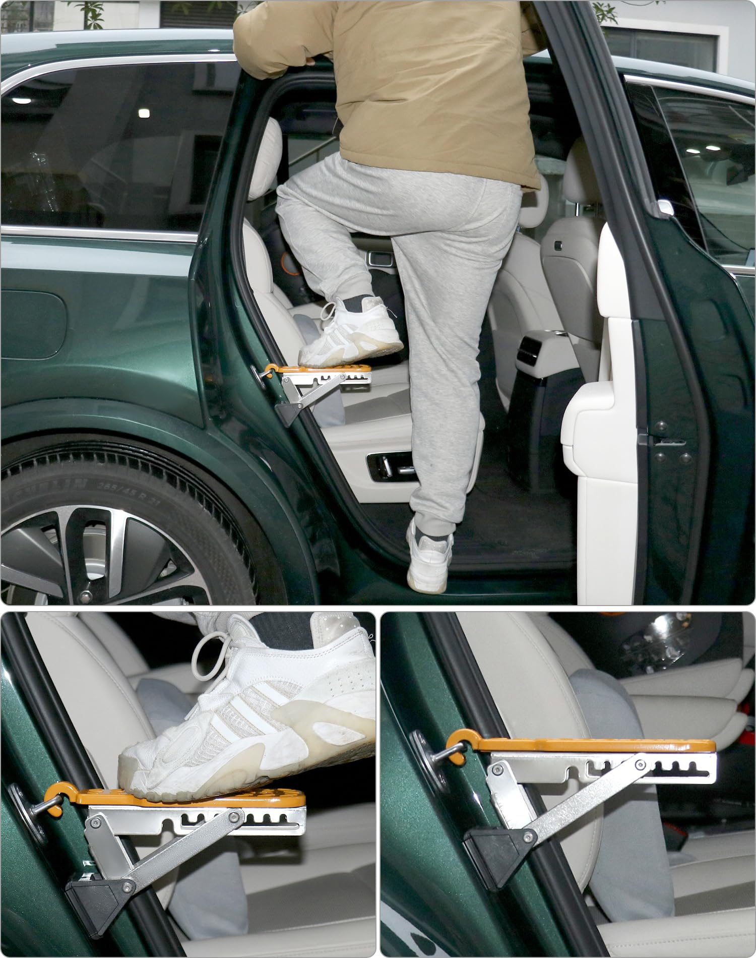 QWORK® Car Doorstep, Foldable Car Step Ladder, Easy Roof Rack Access, Fits SUV, Truck, Jeep, Adjustable - Image 2