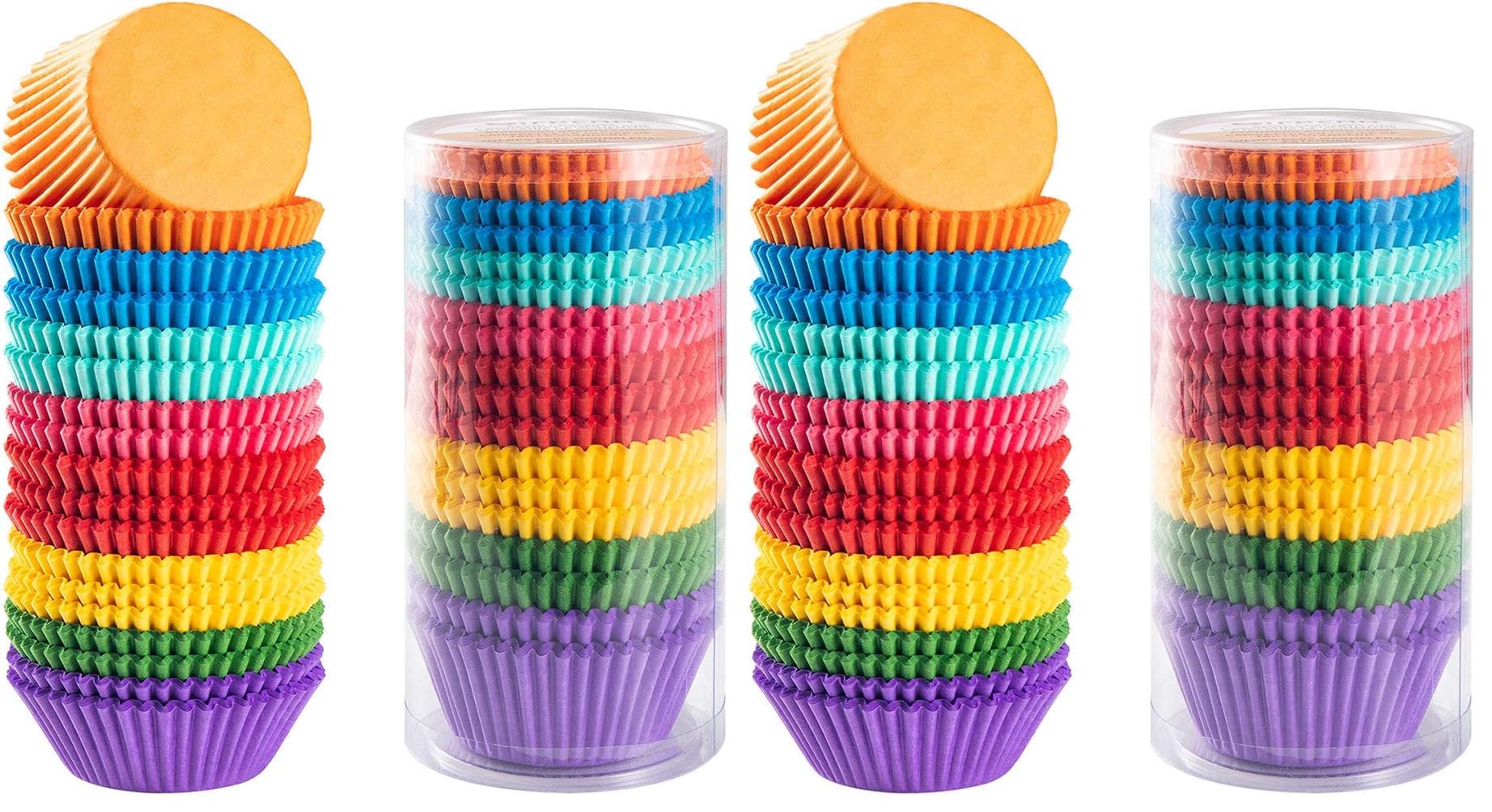 Gifbera Bright Rainbow Standard Cupcake Liners Solid Colorful Paper Baking Cups 400-Count (Pack of 2)