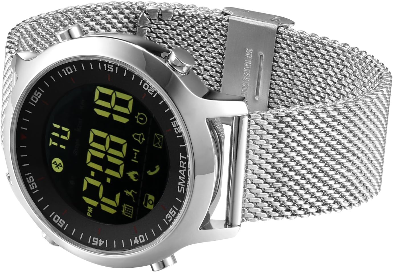 KXCD smart watch, Activity Tracker Watch for iPhone Android Smartphone (stainless steel)