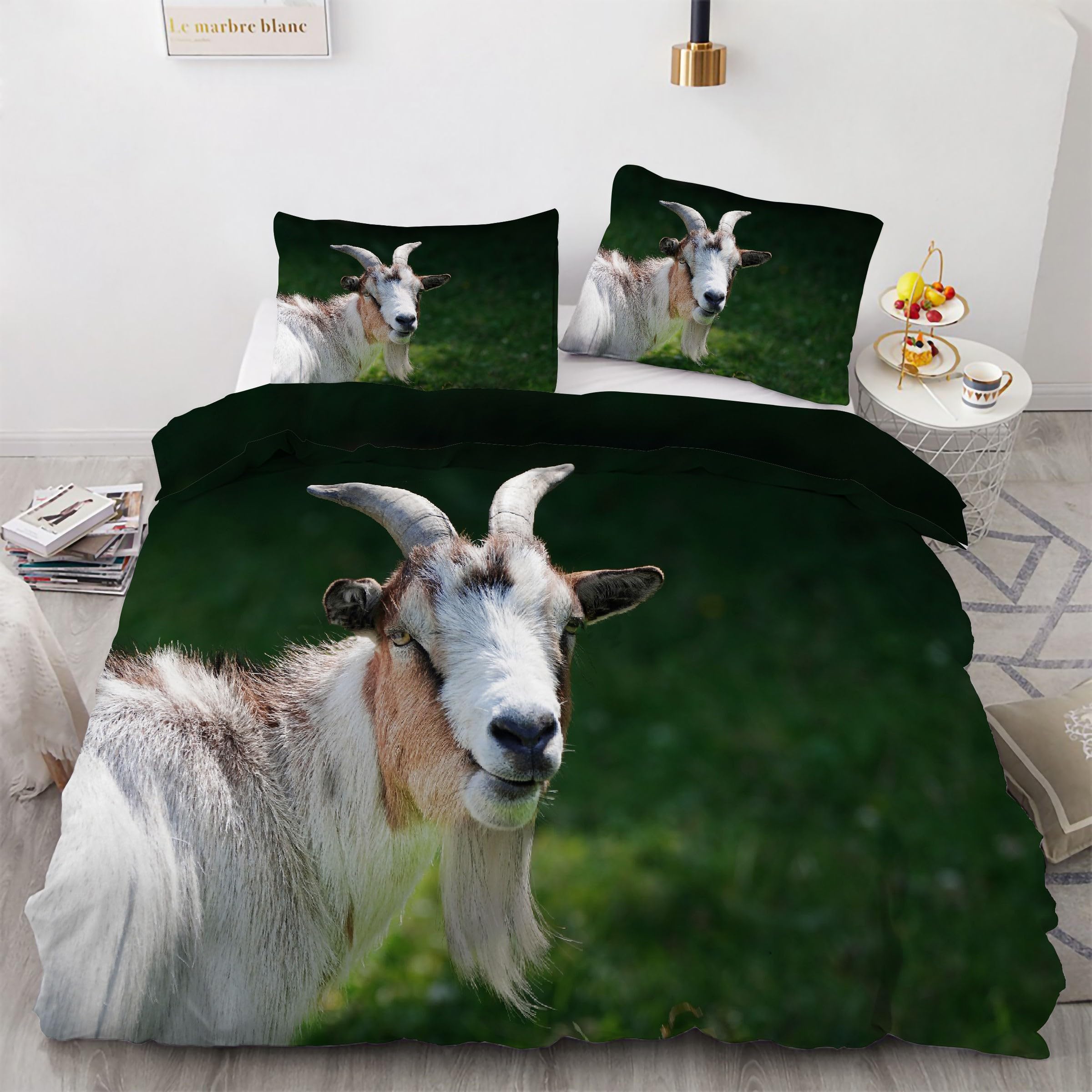 Housse de couette 200x200 en microfibre douce anti-plis et facile à laver avec ses deux taies