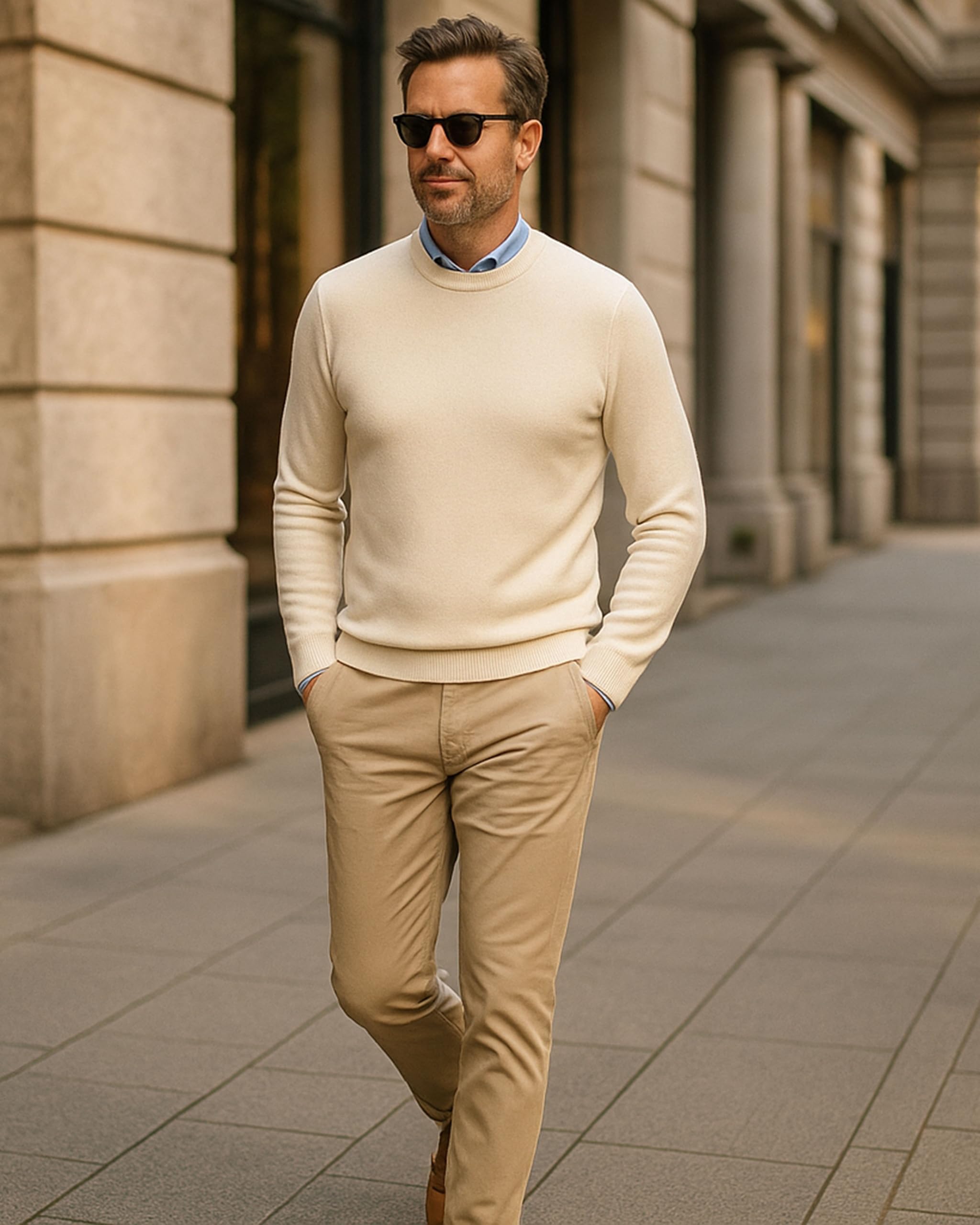 Dolcevita - Jersey para hombre, 30% puro cachemir, 70% pura lana, fabricado en Italia, manga larga, suave y cálido