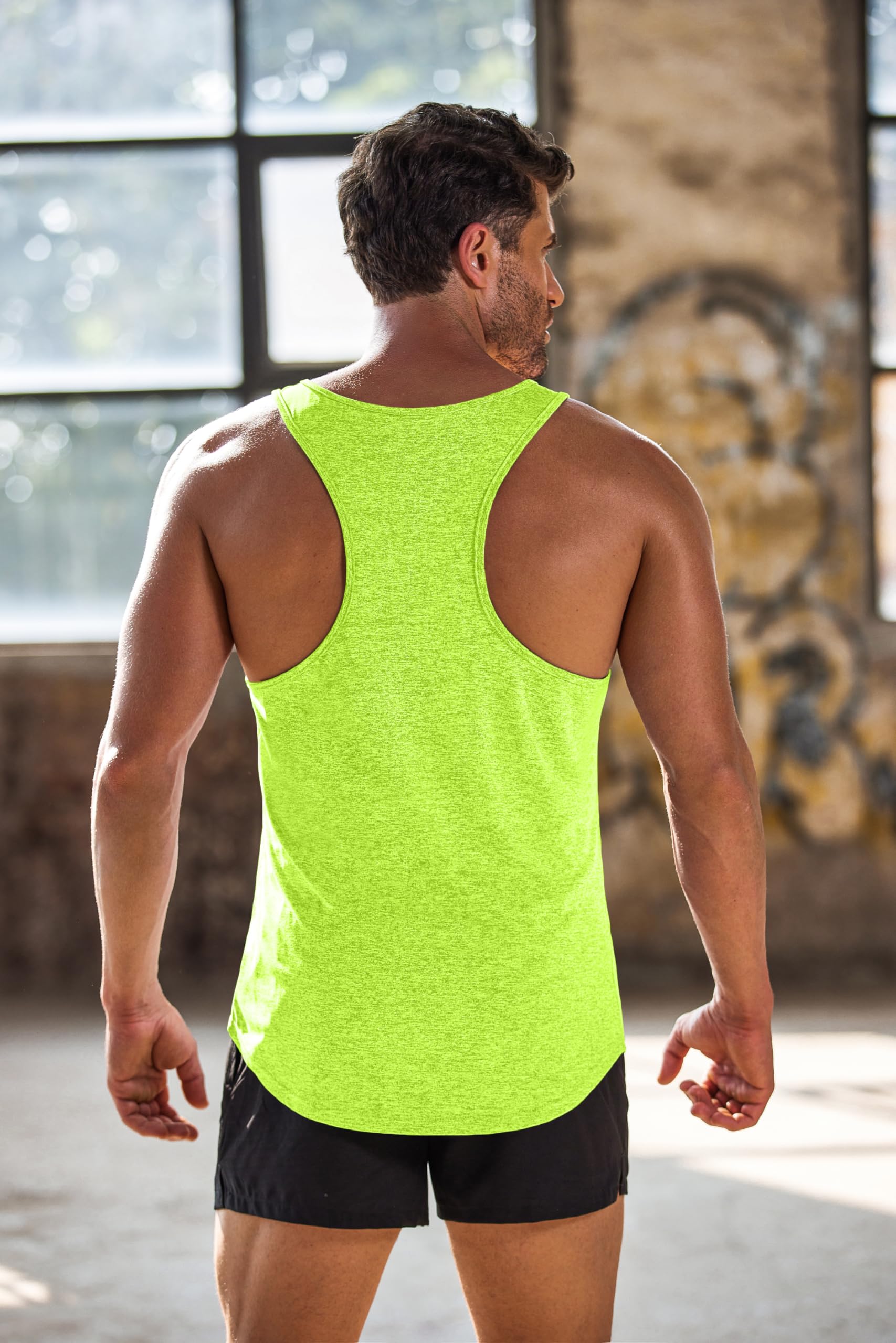 Coofandy, canottiere da uomo da palestra, confezione da 3, Confezione da 3 pezzi-verde/grigio chiaro/blu, M