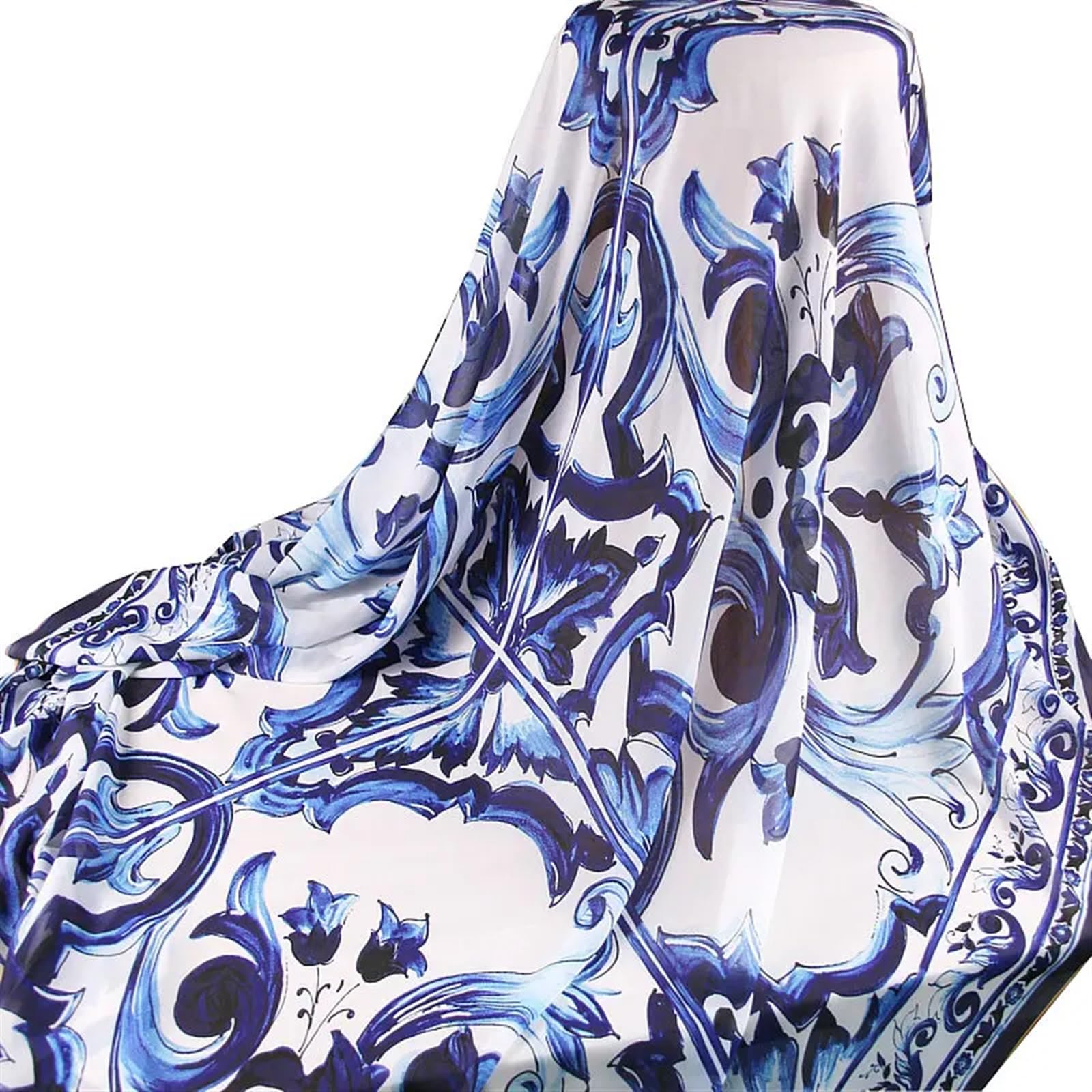 Dünner 100D-Chiffon-Stoff, sizilianische Majolika, bedruckt, weich, DIY, Nähen, Tissu-Tuch, Chiffon für Damen, langes Strandkleid, Stoff zum Nähen (218 x 145 cm)