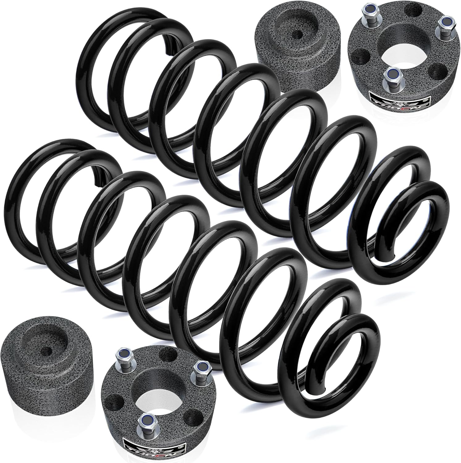 3" Front and 2" Rear Leveling Lift Kit Paired with 2Pcs 70% Load Capacity Rear Coil Springs Kit Fit for 2019-2025 Ram 1500 2WD 4WD, Black