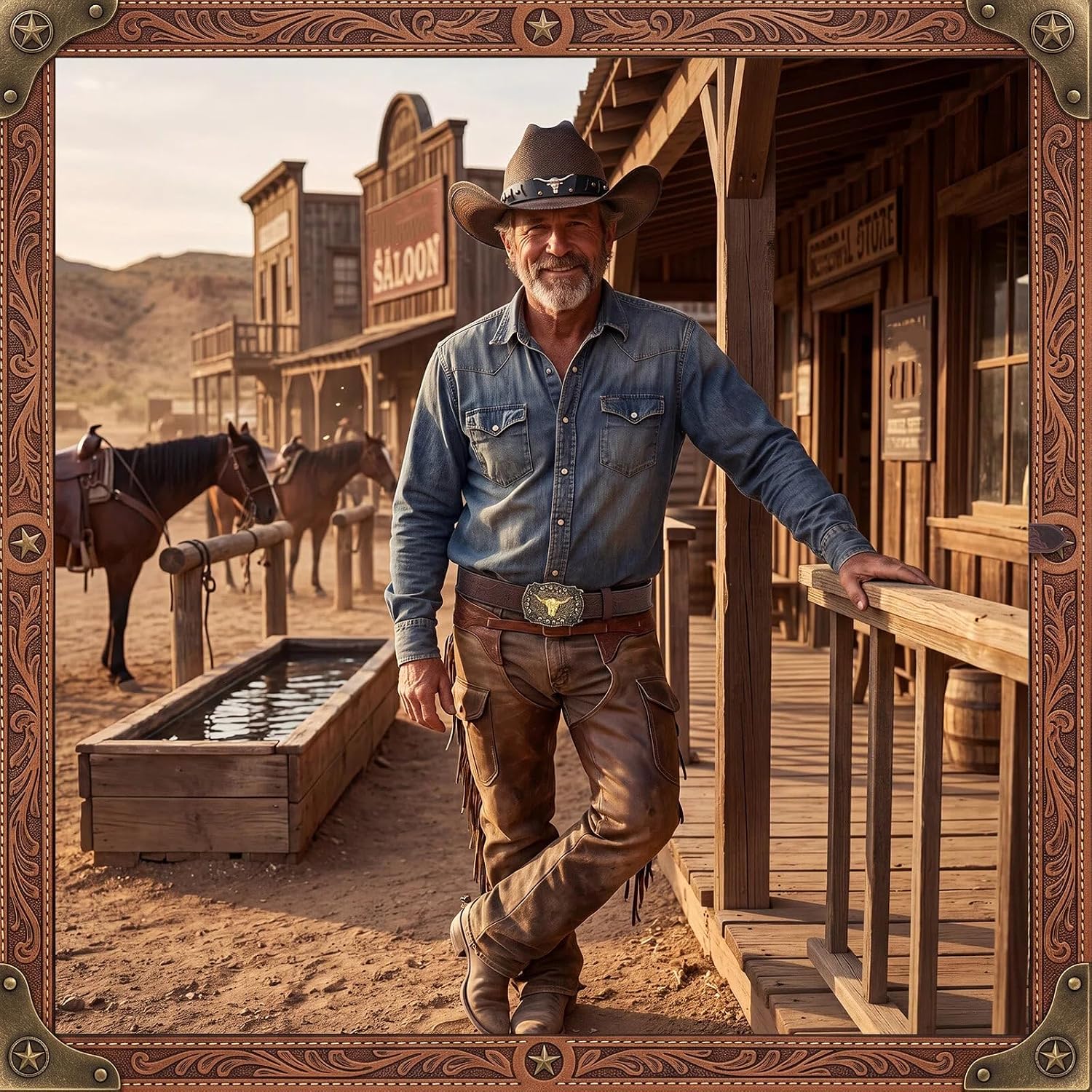 Chicingyou 2 Pcs Western Cowboy Hat and Belt