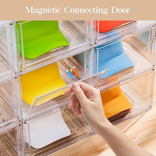 Miniatura 6 de Paquete de 6 cajas organizadoras de sombreros para gorras de béisbol, estuche de almacenamiento de colecciones de sombreros de plástico transparente