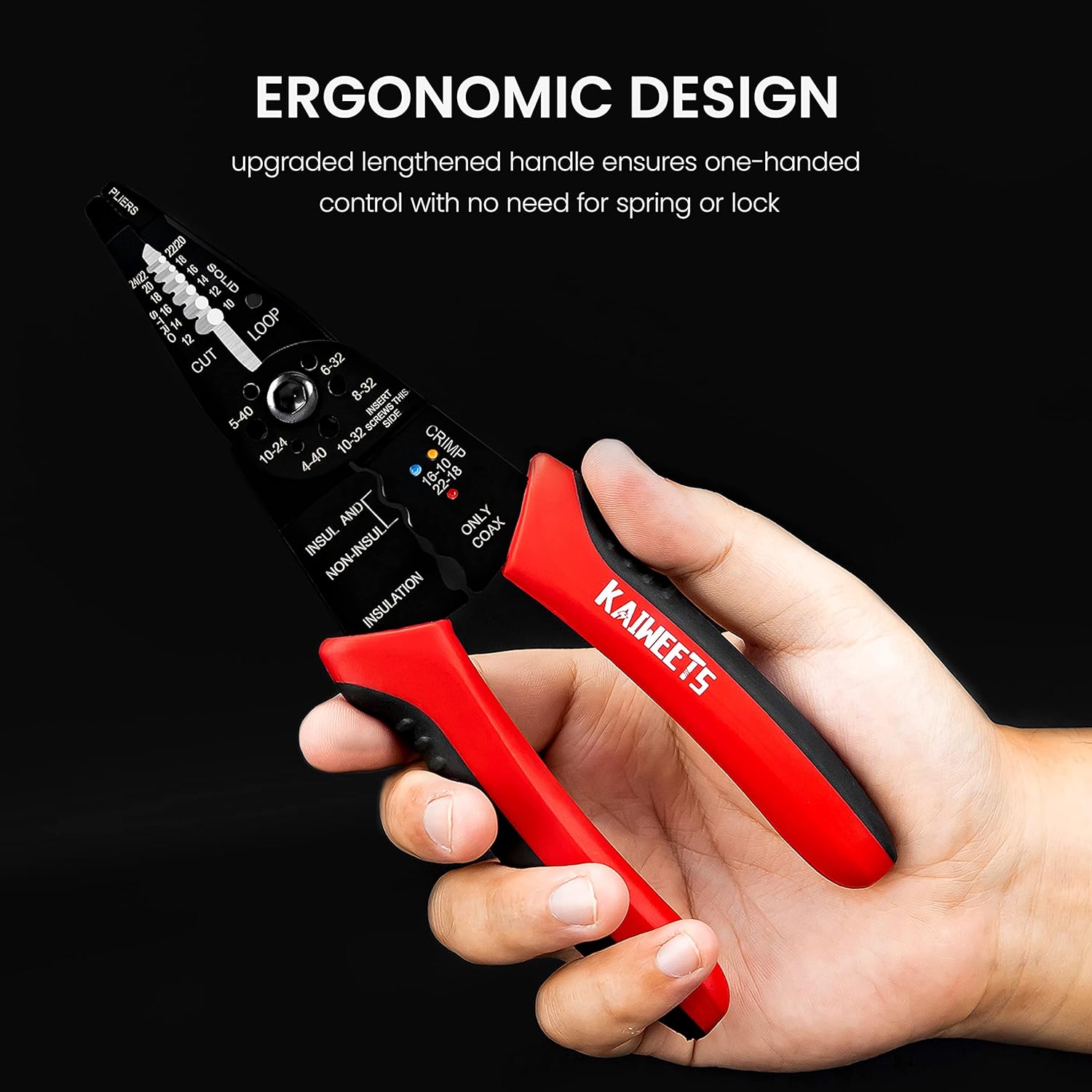 KAIWEETS Wire Stripper - Heavy Duty Wire Stripping Tool | Used for Strippers, Snips, Crimpers & Pliers Insulated with Cutter - - 