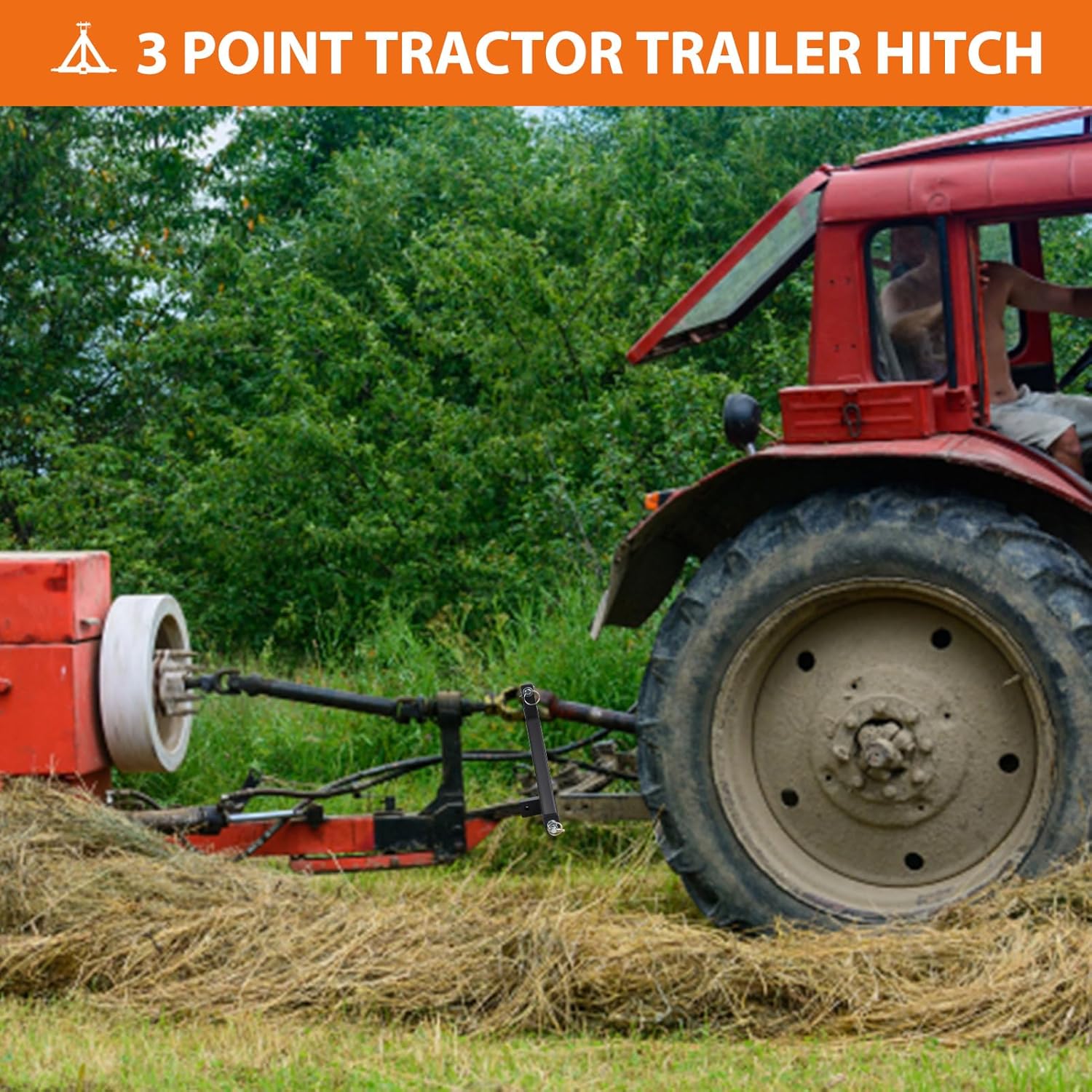 GAOMON 3 Point 2 inch Receiver Hitch, HD 2" Receiver Tow Drawbar 3 Point Hitch Adapter for Cat1 Tractors, LM25H, Kubota, WLM Tractor, BX, John Deere, NorTrac, Yanmar, Kioti, Farm Equipment