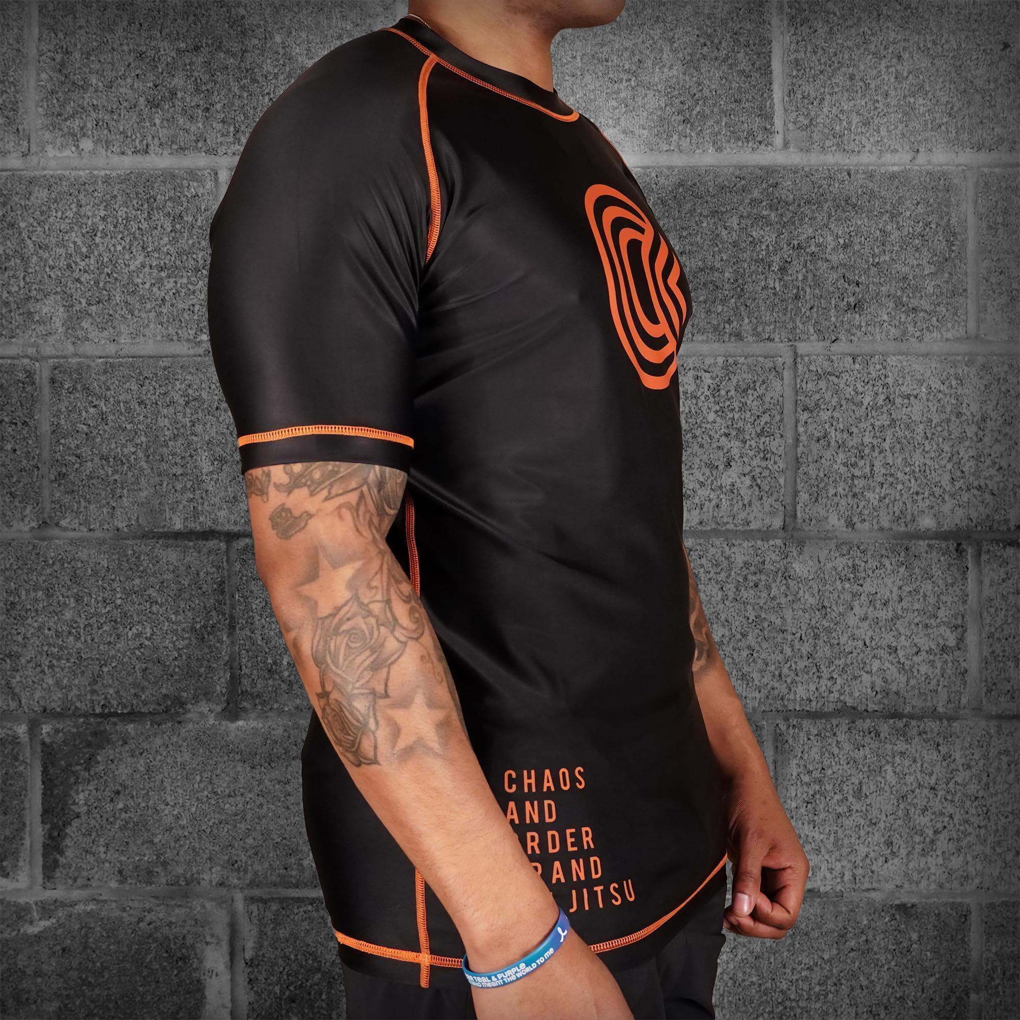Chaos and Order Base Label V2 Short Sleeve BJJ Rashguard - Small - Black