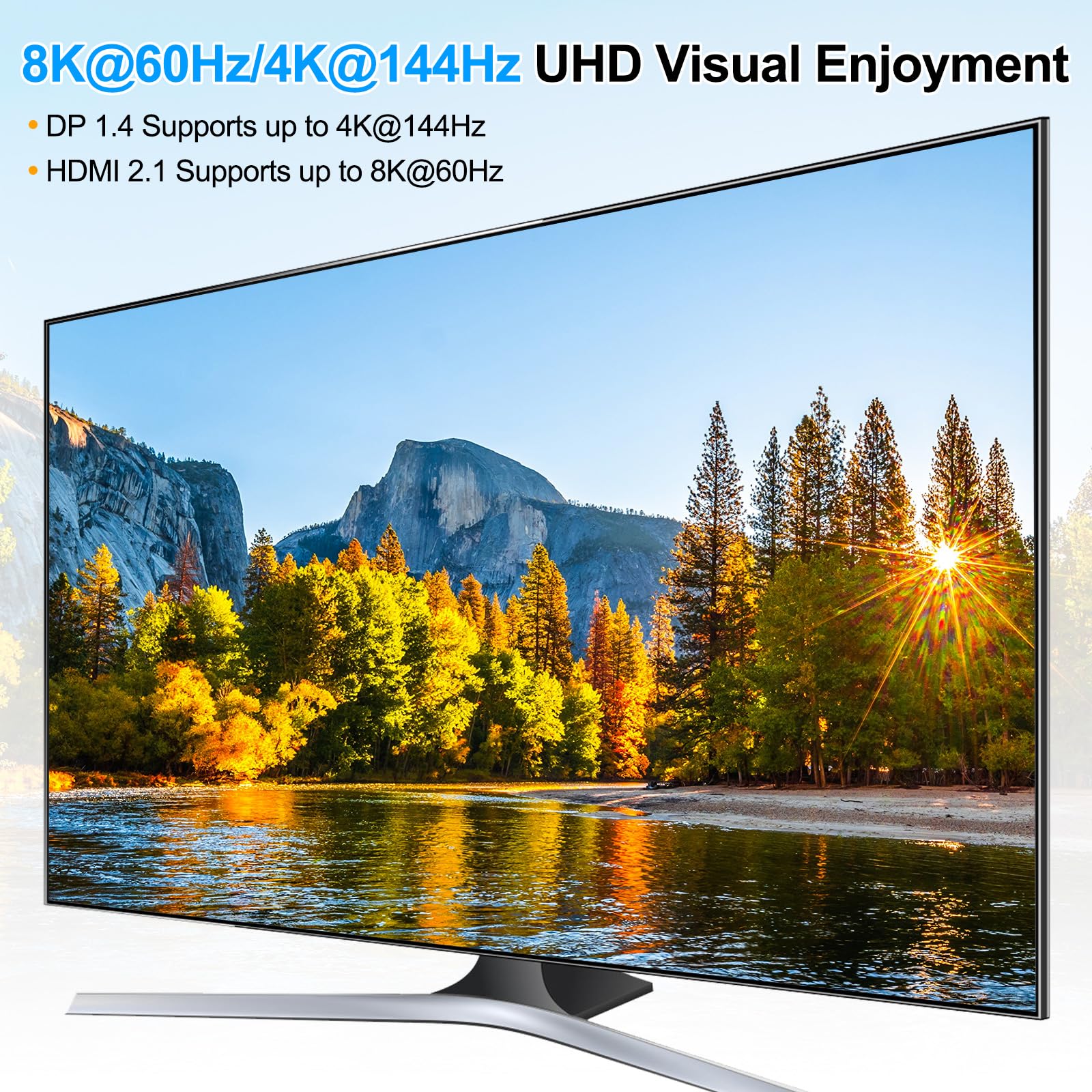 KVM Switch 2 PC 3 monitory DP HDMI, KVM Switch Triple Monitory | 4K @ 144 Hz, 8K 60 Hz, USB 3.0, 5 Gbps, do 2 PC Części myszy, klawiatury, przewodowy pilot