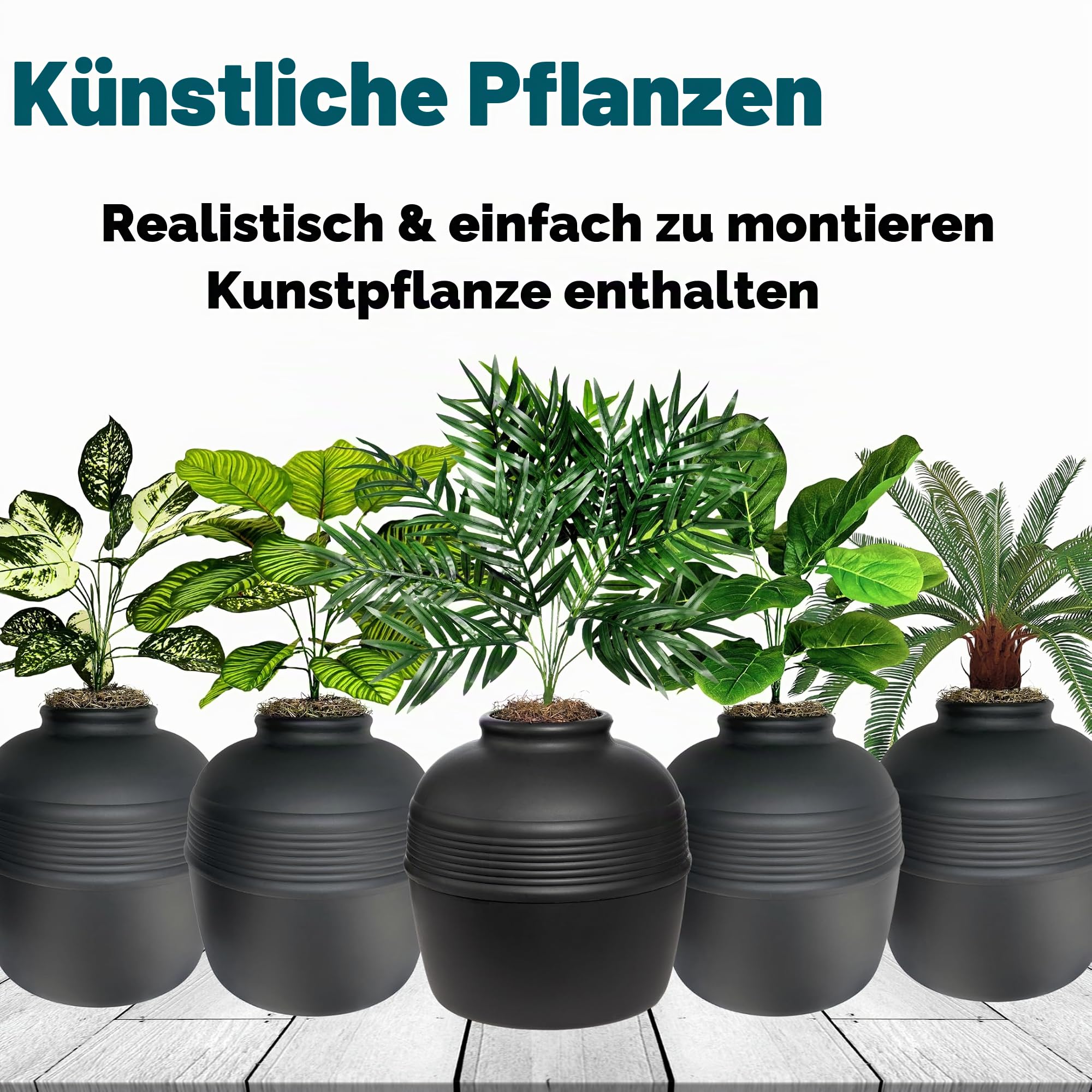 Good Pet Stuff, The Original versteckte Katzentoilette, künstliche Pflanzen und geschlossener Katzentoilette, belüftet und Geruchsfilter, leicht zu reinigen, schwarzes Wildleder