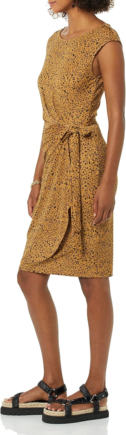 Amazon Essentials Women's Cap Sleeve Boat-Neck Faux Wrap Dress - Image 3