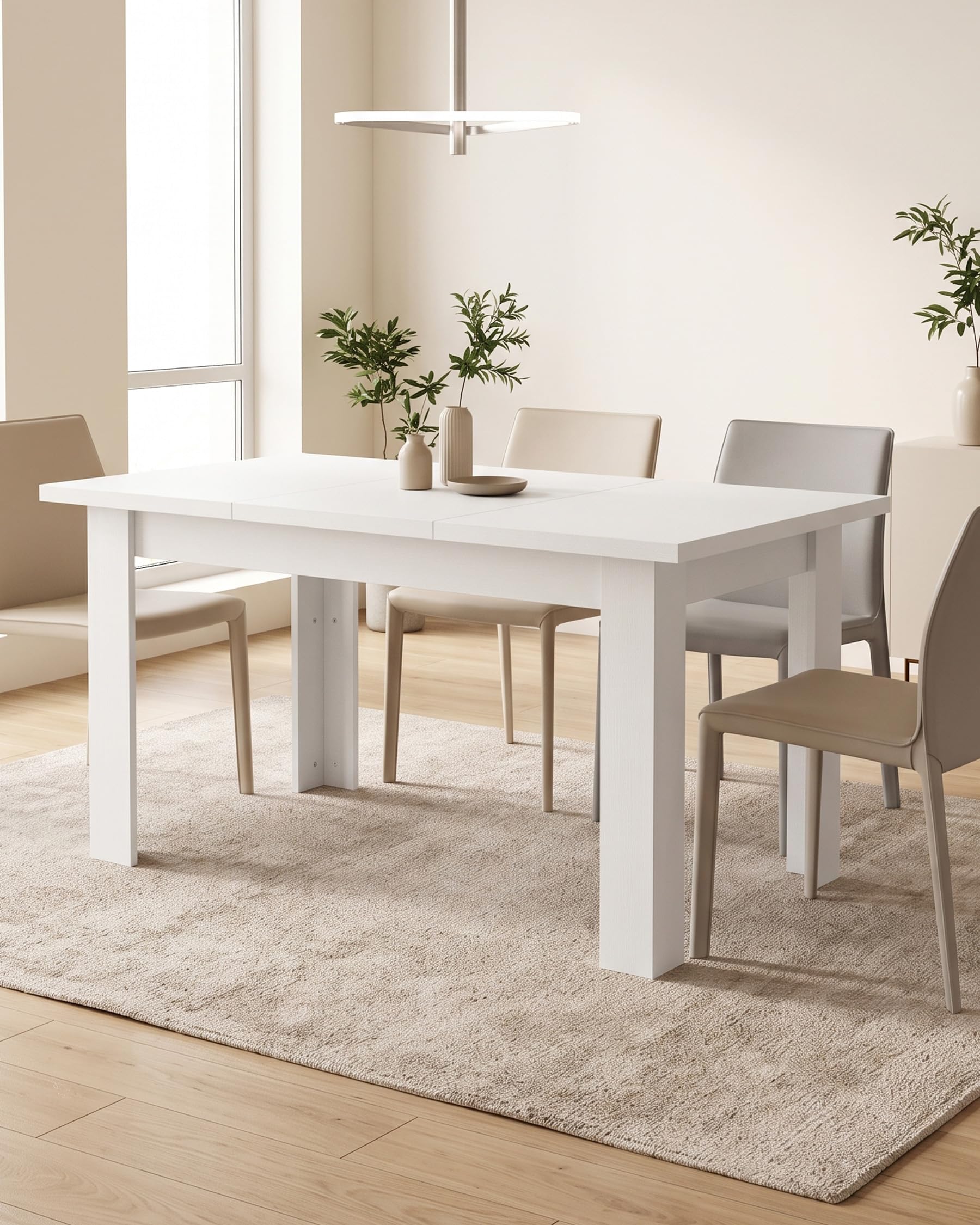 Mesa de Comedor Almacenamiento Blanca 120x70 cm salón Comedor