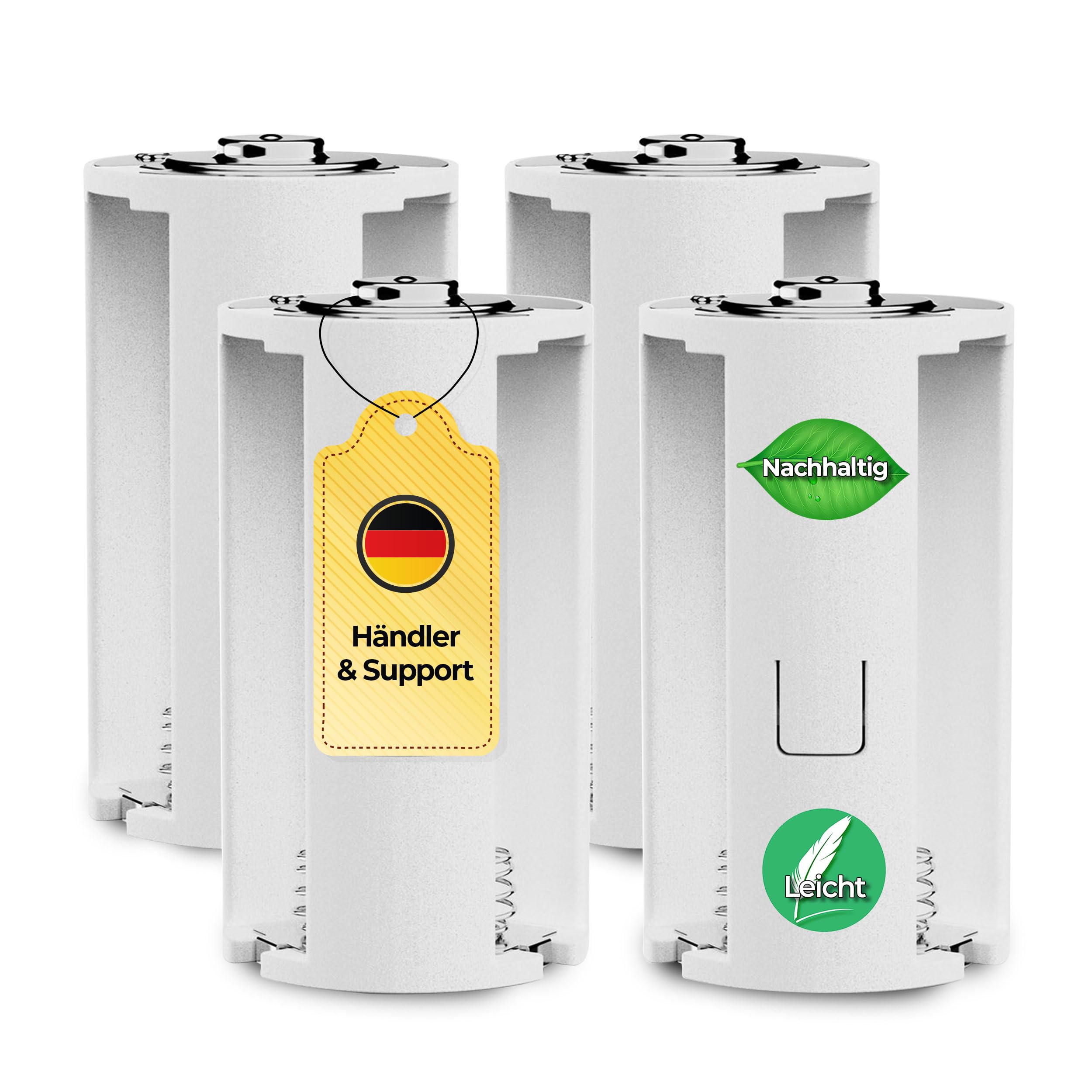 8X Batterieadapter AA auf D | Mignon auf Mono | D-Zellen Ersatz | 8er Set AA Akku für D-Batterien Geräte | Taschenlampe Radio Spielzeug