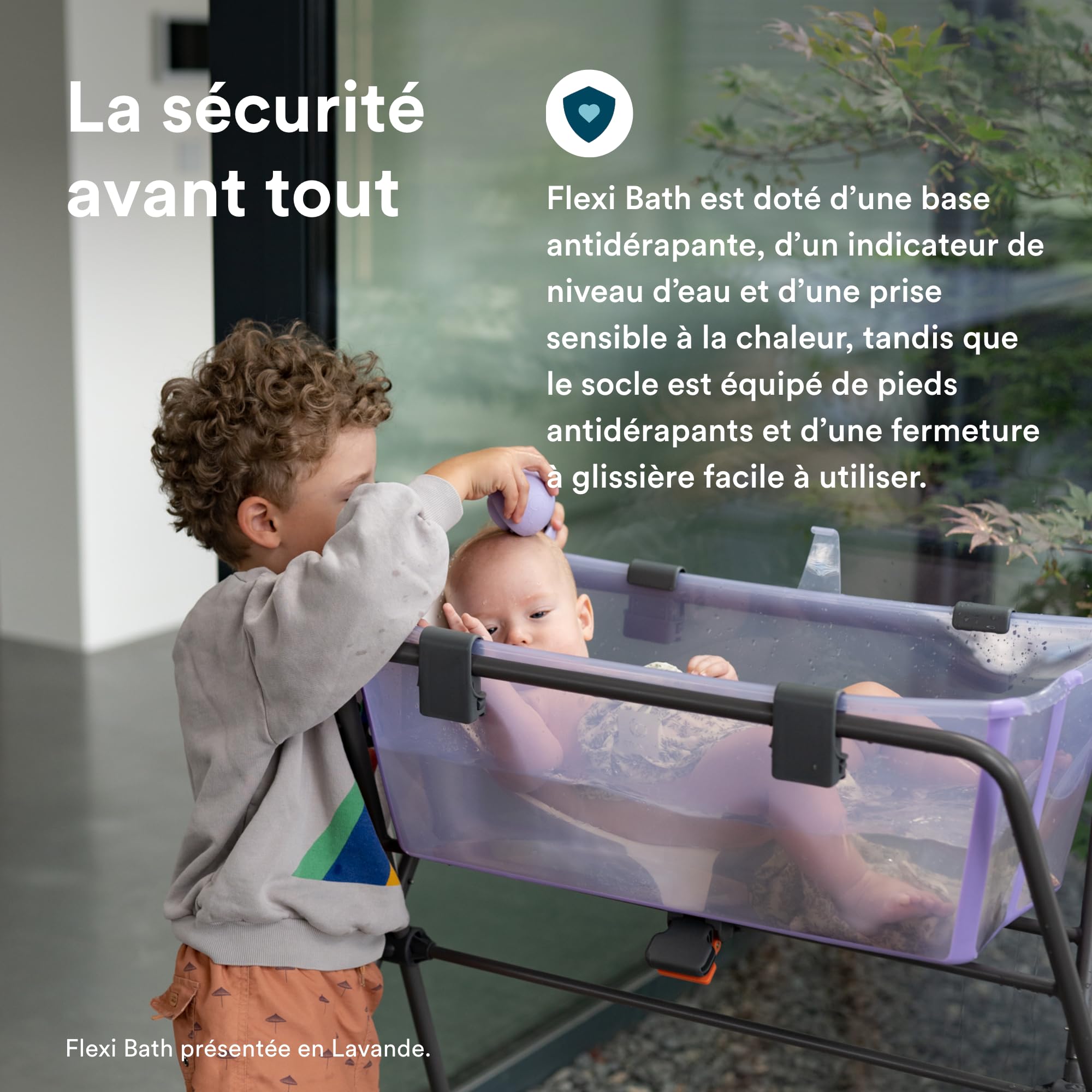 Stokke Flexi Bath (Beige sable) + Support nouveau-né + Support Flexi Bath - Idéal pour Nouveau-né et Bébé Jusqu’à 48 mois - Pliable, durable et facile à ranger