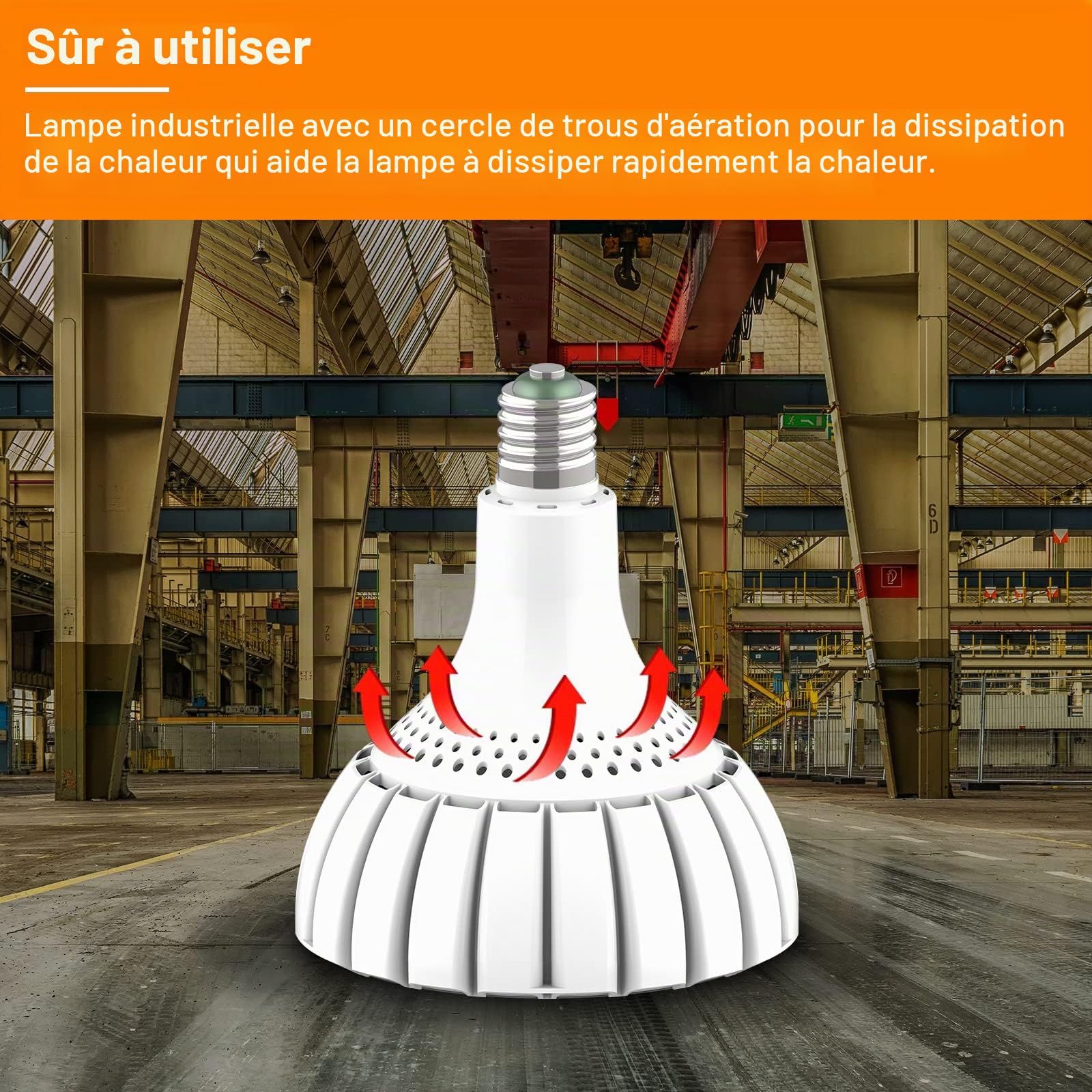 65W LED Lampe d'atelier Eclairage de Garage - 8450LM 6500K UFO LED Plafonnier (correspondant à une ampoule 520w) avec 100 LEDs Bay Lumière pour Cave Magasin Atelier Grange Entrepôt