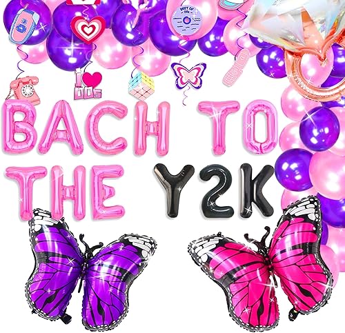 JeVenis Bach to the Y2K Globos Y2K Bach Party Decoración Retro 70s despedida de soltera