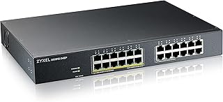 Zyxel 24-Port GbE, 12 Port PoE, 130 Watt 802.3at, rackmount, fanless, Smart Hybrid Mode Switch, standalone or NebulaFlex Cloud, Limited Lifetime Protection (GS1915-24EP)