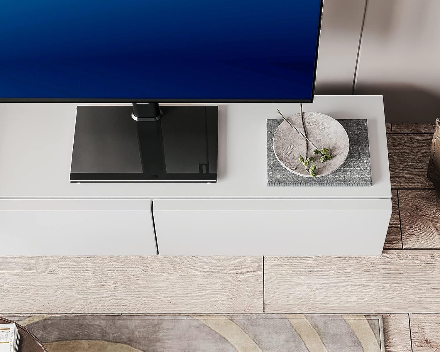 FITUEYES Universal TV Stand/Base Tabletop TV Stand with Swivel Mount for 32 to 65 inch Flat Screen TV Height Adjustable,Tempered Glass Base : Electronics
