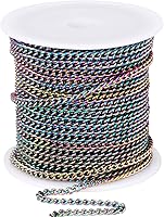 Vista 16 de Rollo de cadenas coloridas de acero inoxidable de 66 pies, acero inoxidable 304 de 0.059 pulgadas de acero inoxidable 304, cadenas trenzadas